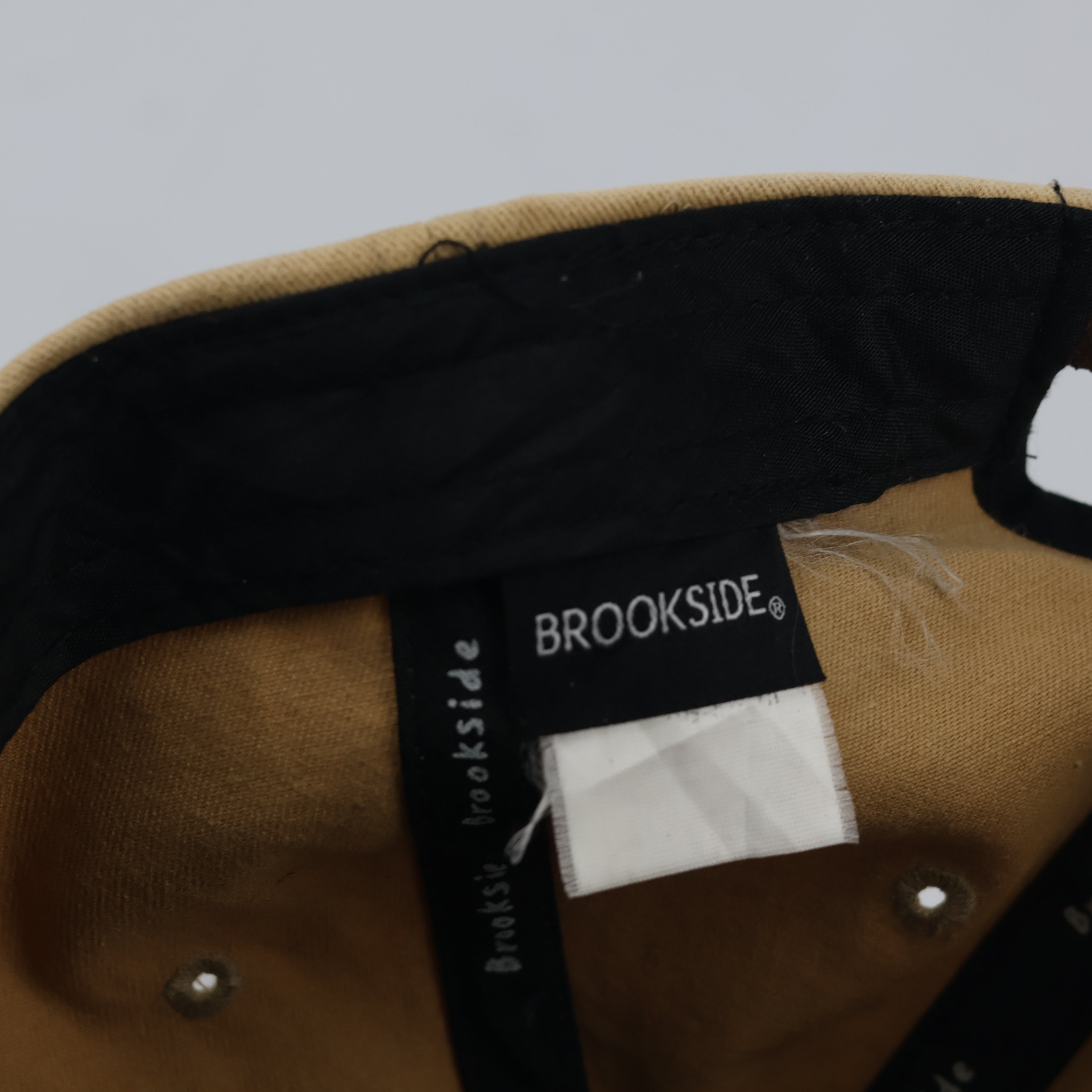 Brookside NY Beige Embroidered Cap | Thrifted Minimalist Skate Hat 57-59cm