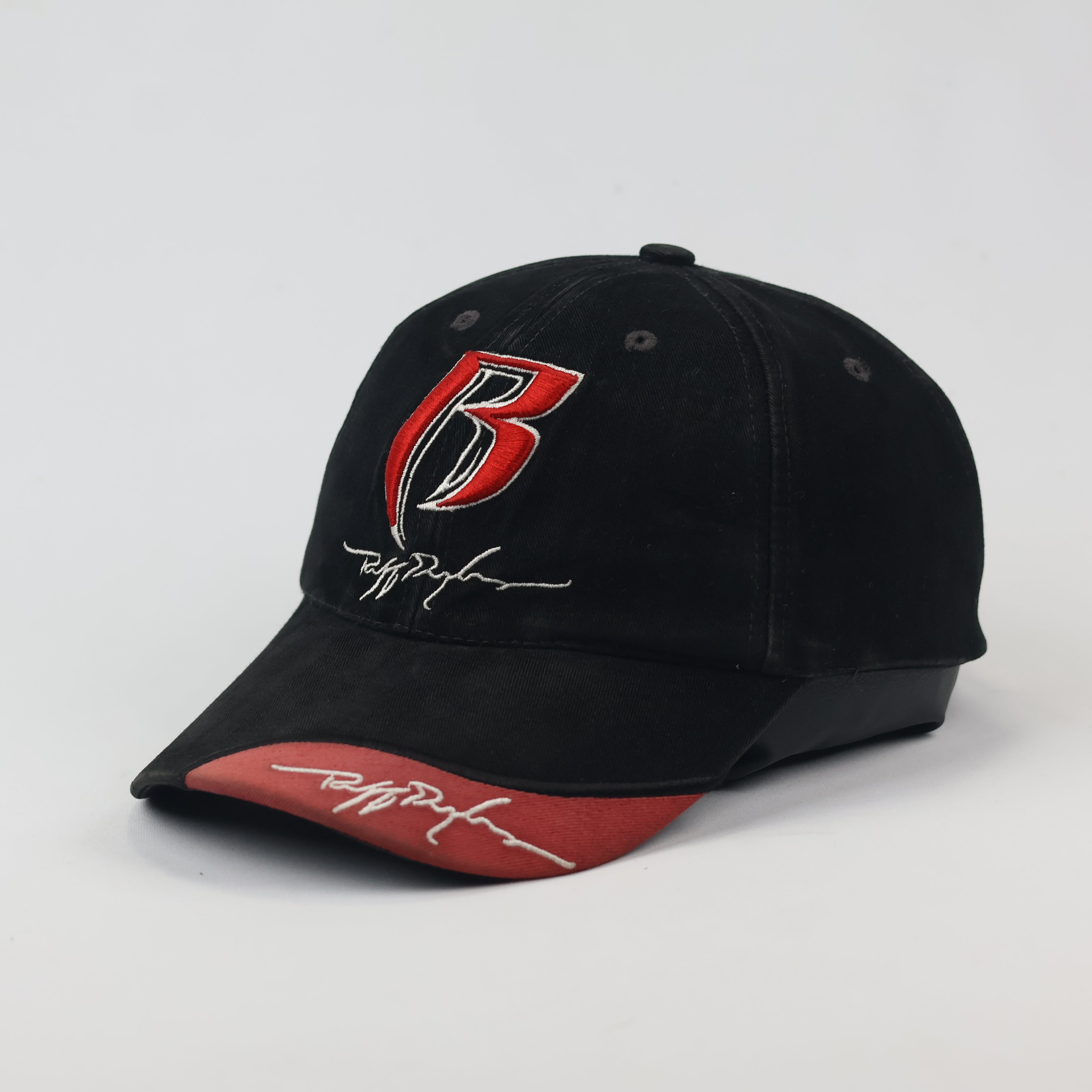 King Cap Adjustable Streetwear Thrifted Baseball Cap - Black & Red