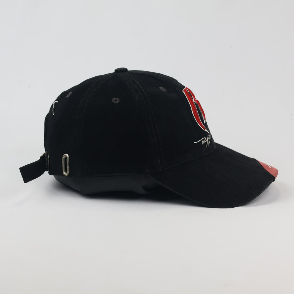 King Cap Adjustable Streetwear Thrifted Baseball Cap - Black & Red
