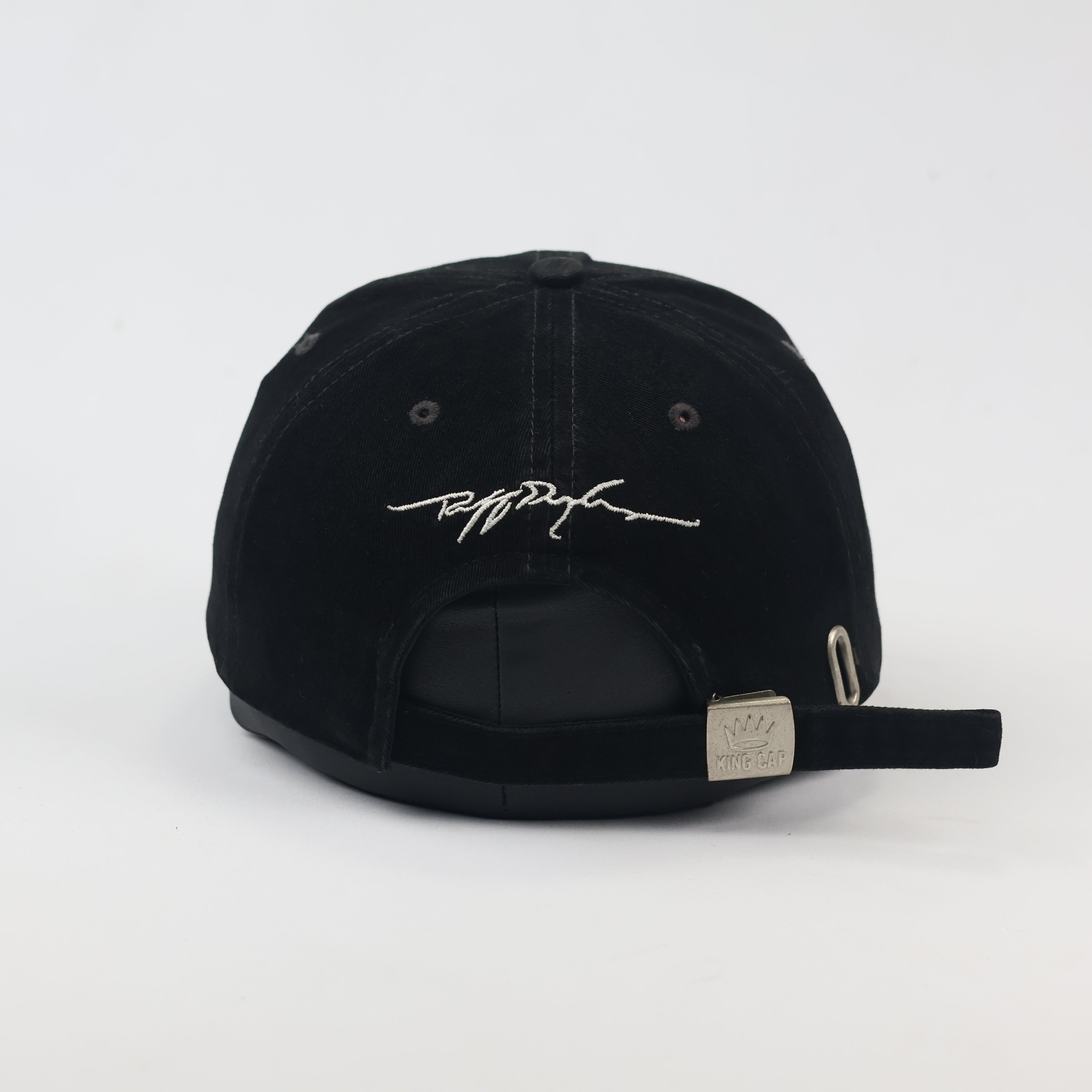 King Cap Adjustable Streetwear Thrifted Baseball Cap - Black & Red