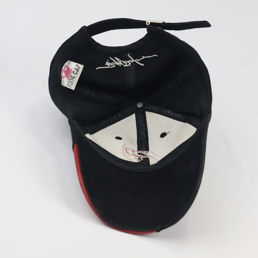 King Cap Adjustable Streetwear Thrifted Baseball Cap - Black & Red