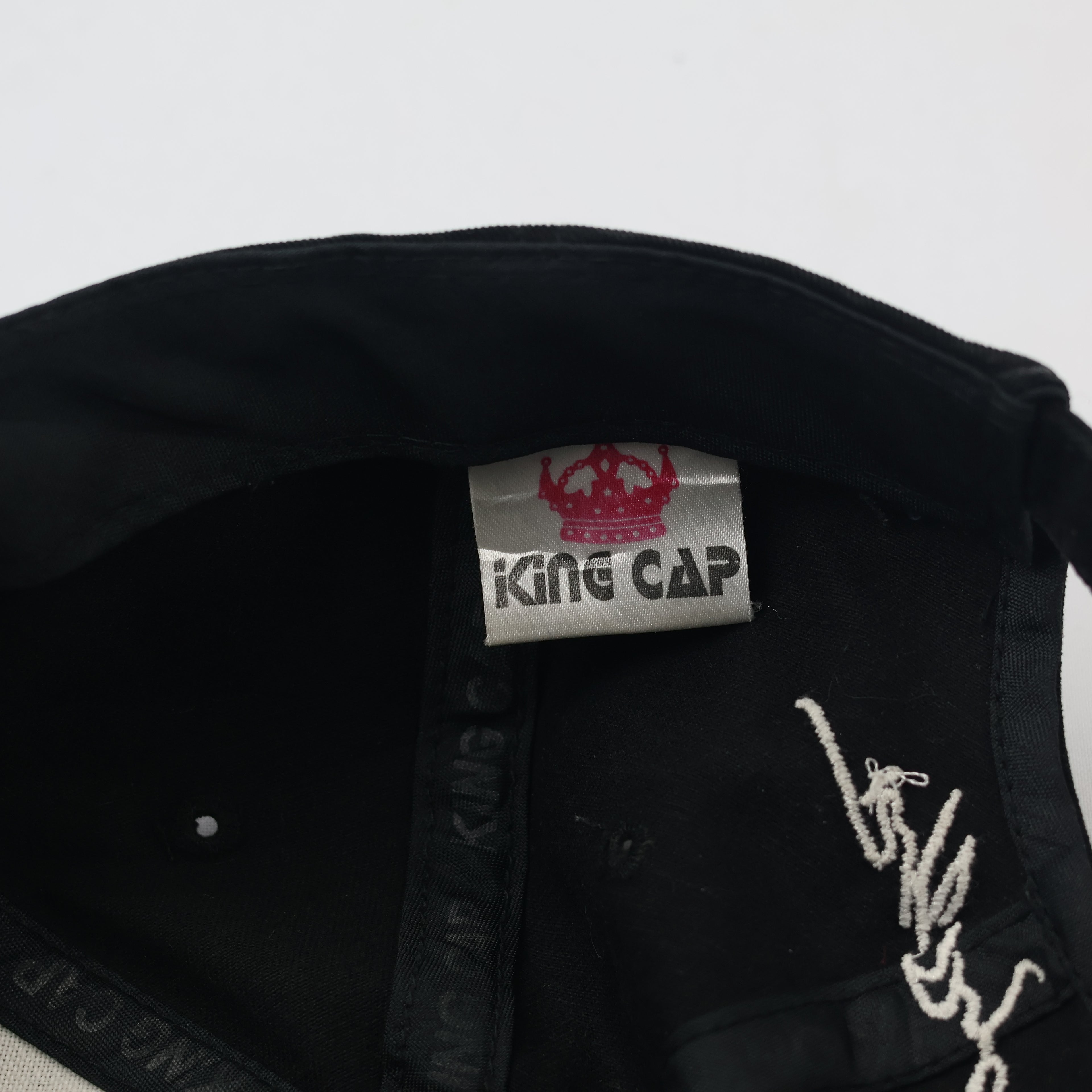 King Cap Adjustable Streetwear Thrifted Baseball Cap - Black & Red