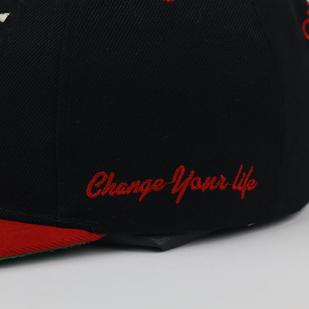 American Live Chicago Snapback Cap | Thrifted Retro Red & Black Hat 57-59cm