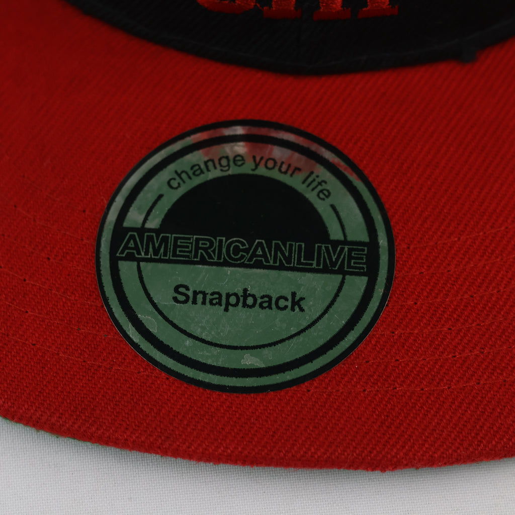 American Live Chicago Snapback Cap | Thrifted Retro Red & Black Hat 57-59cm