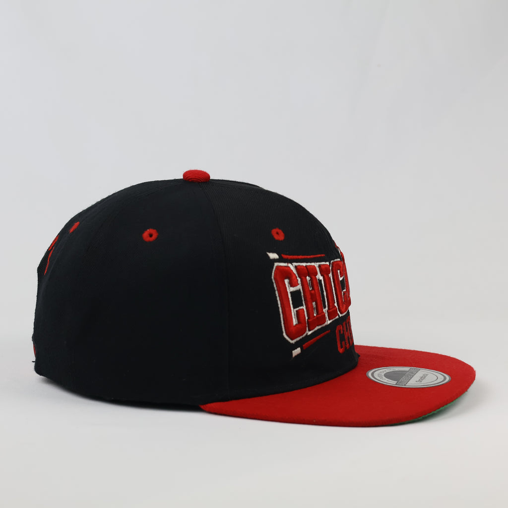 American Live Chicago Snapback Cap | Thrifted Retro Red & Black Hat 57-59cm