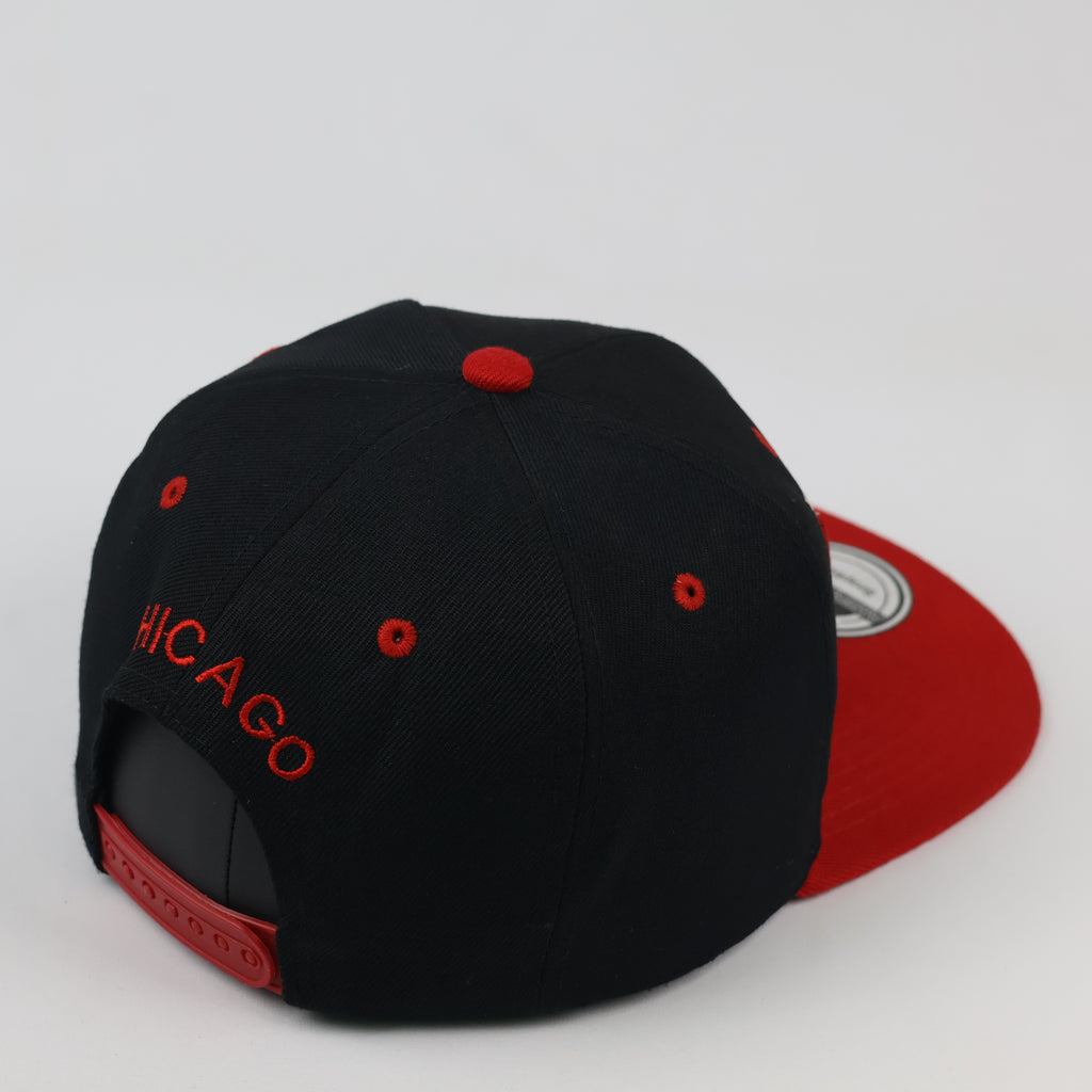 American Live Chicago Snapback Cap | Thrifted Retro Red & Black Hat 57-59cm