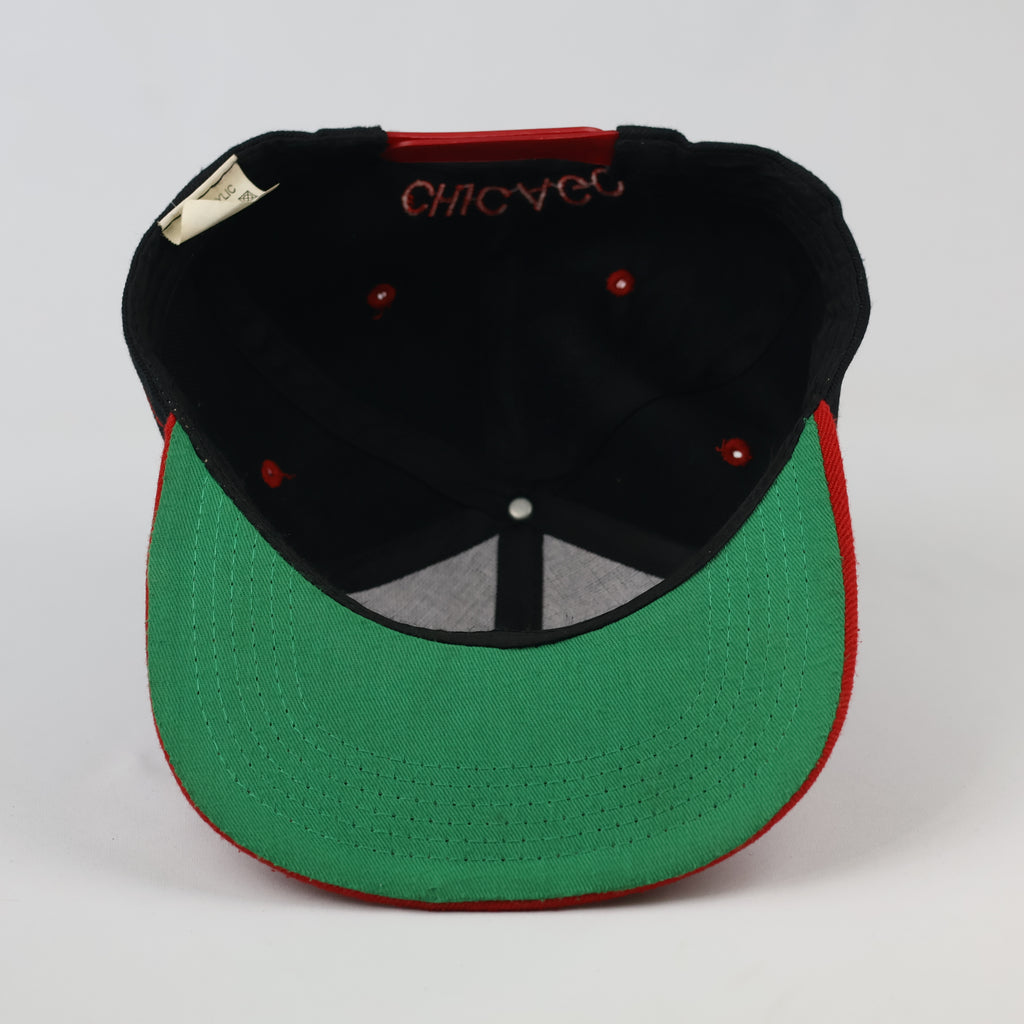 American Live Chicago Snapback Cap | Thrifted Retro Red & Black Hat 57-59cm