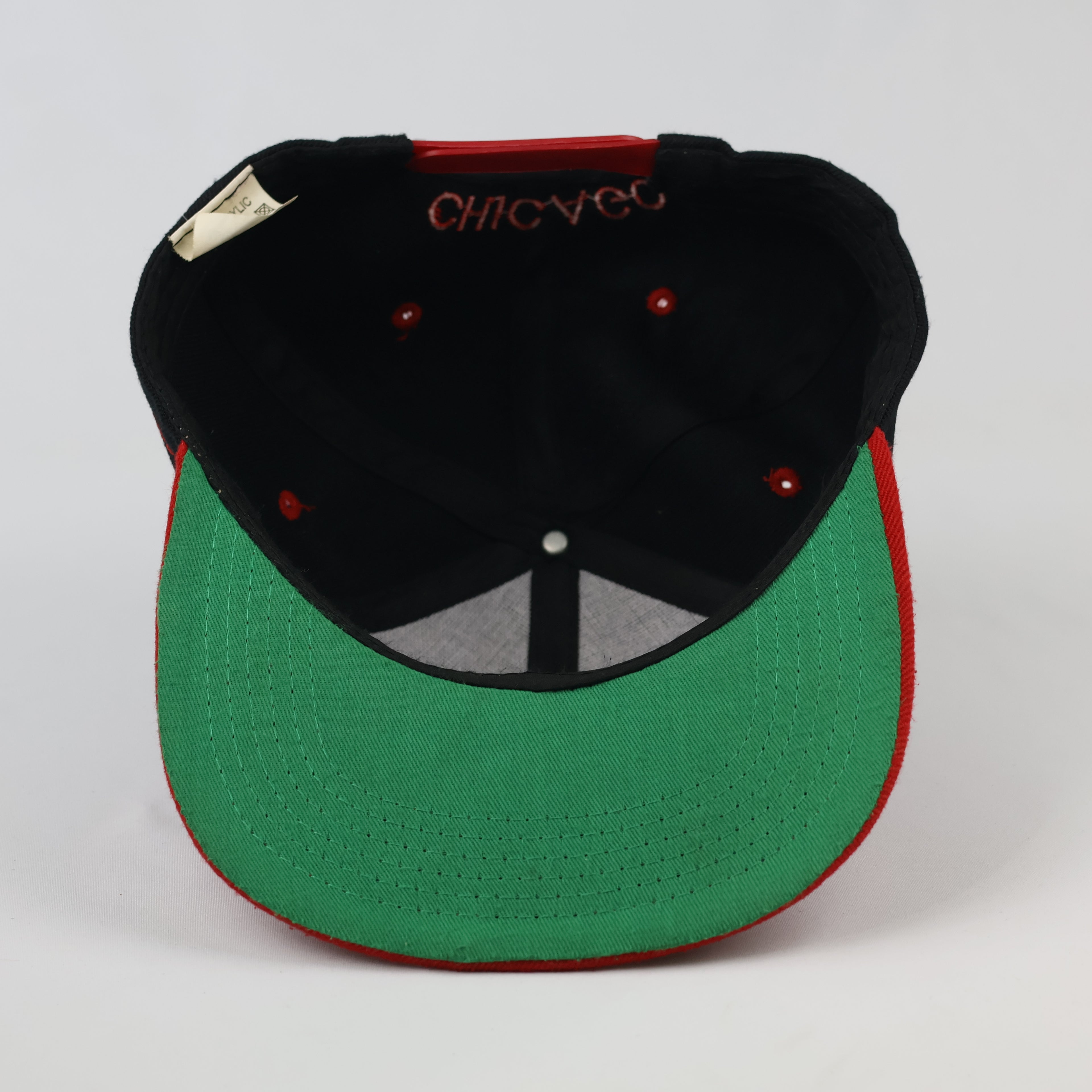 American Live Chicago Snapback Cap | Thrifted Retro Red & Black Hat 57-59cm
