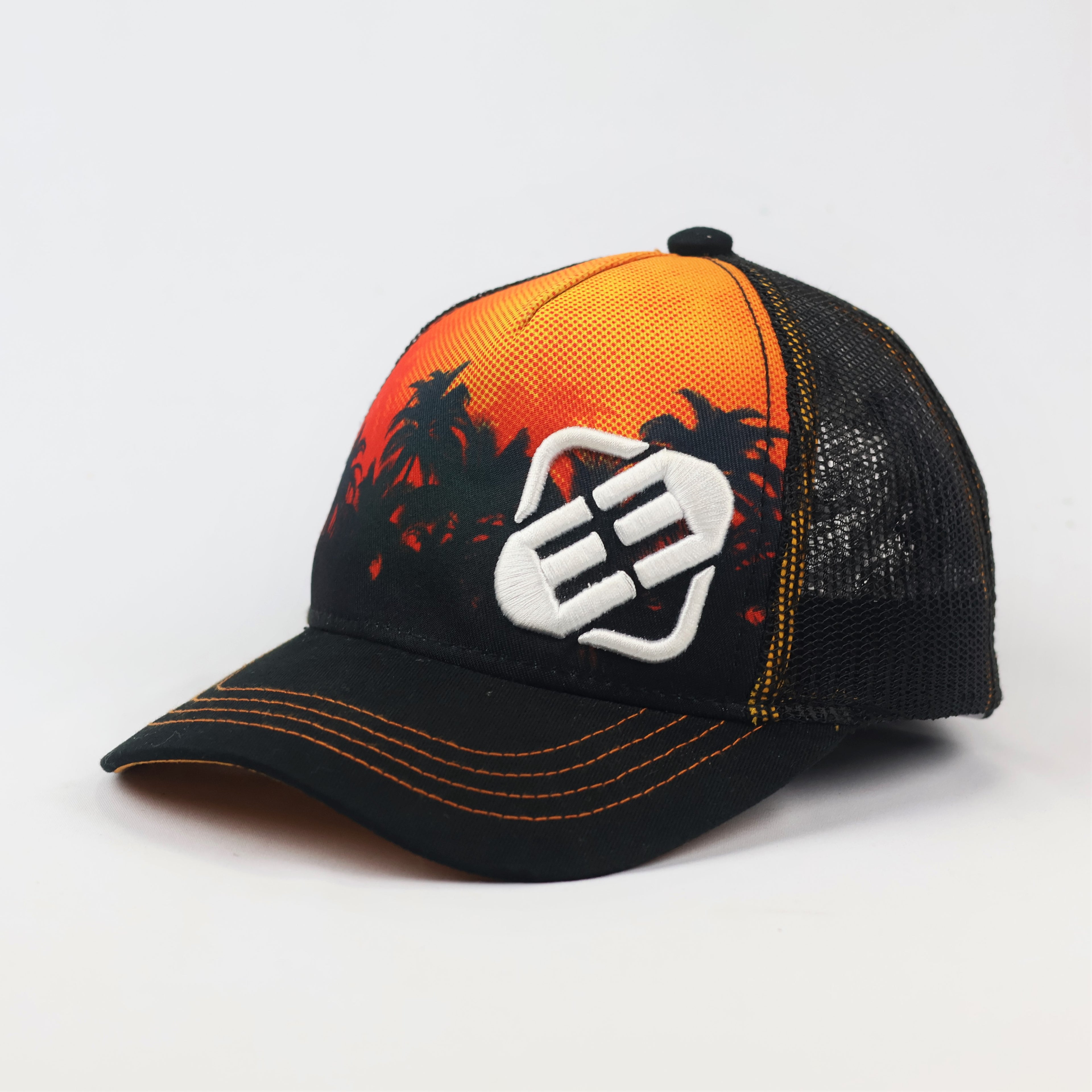 Freegun Kids Sunset Palm Tree Thrifted Trucker Cap - Junior Adjustable Hat