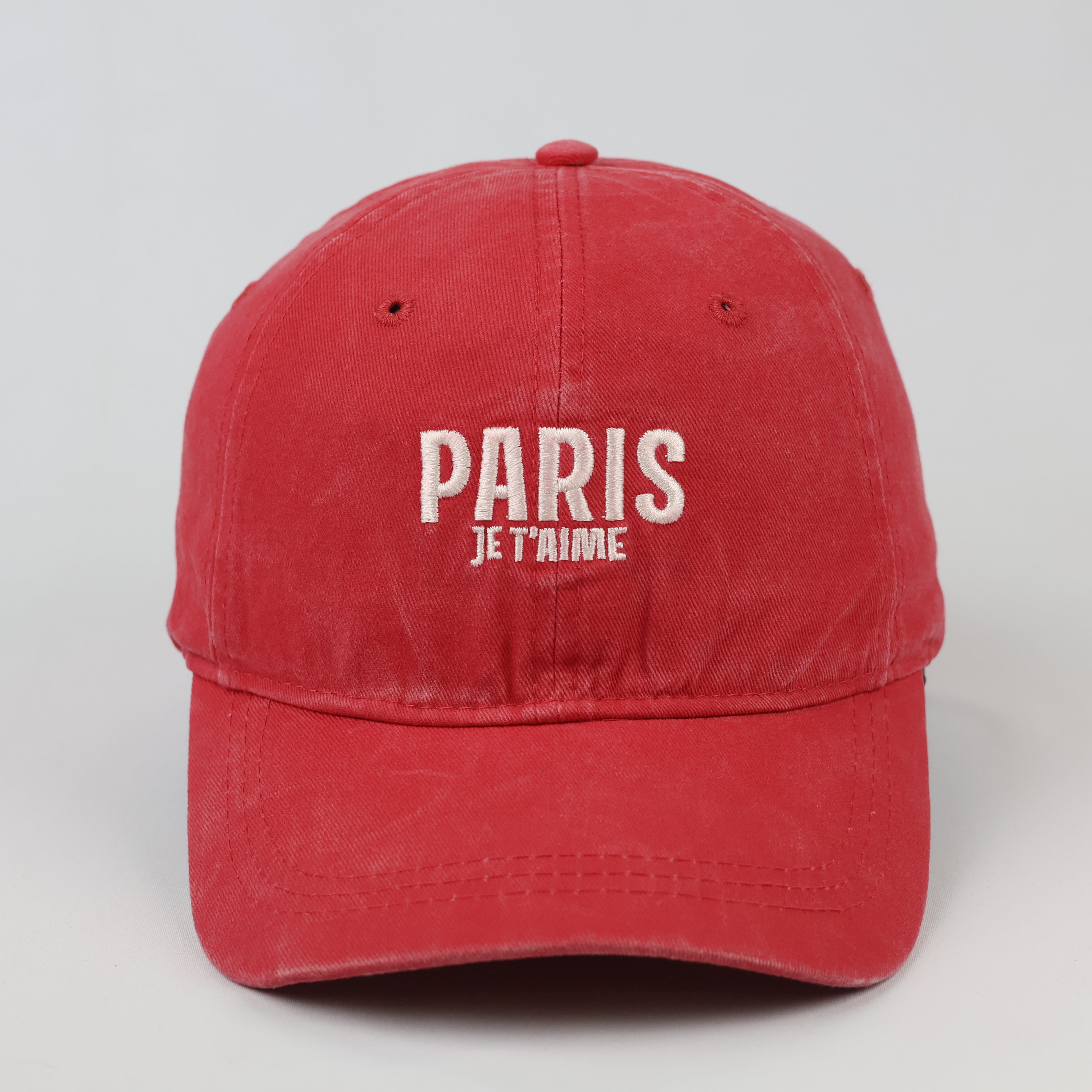 Primark Paris Je T'aime Embroidered Cap | Thrifted Red Sport Hat 56-58cm