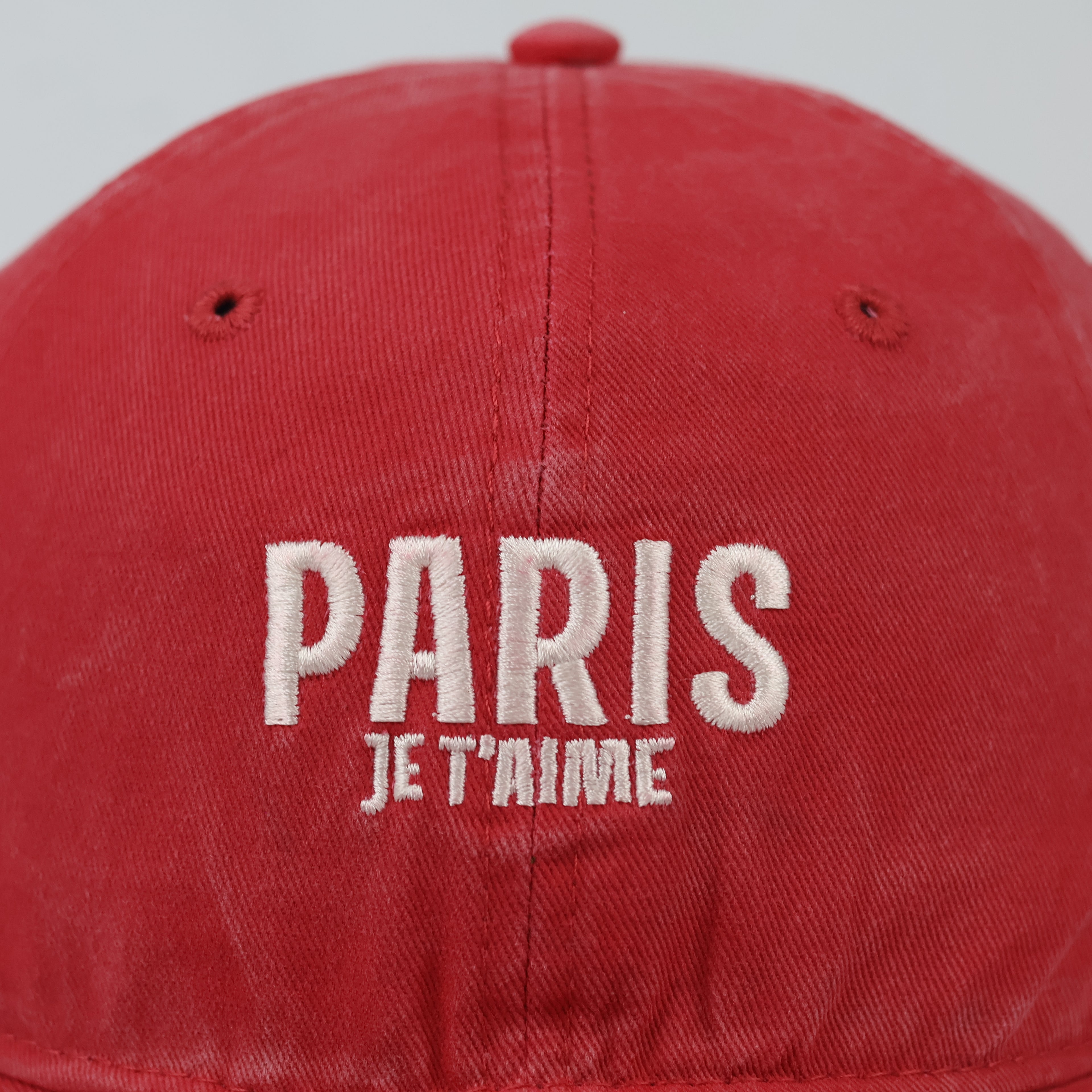 Primark Paris Je T'aime Embroidered Cap | Thrifted Red Sport Hat 56-58cm