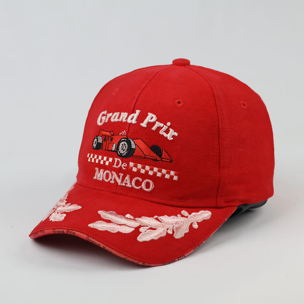 Retro Monaco Grand Prix Racing Cap | Thrifted Red Sport Hat 57-59cm