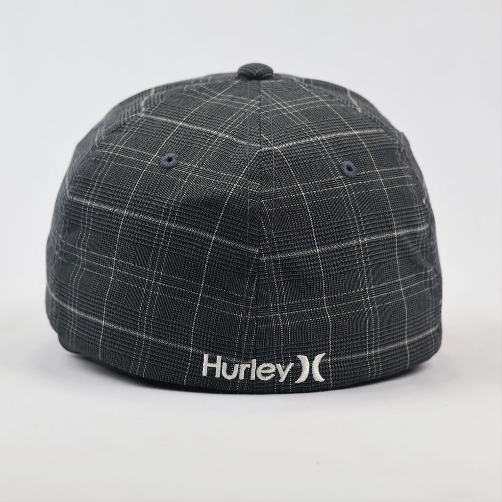 Hurley Vintage Flexfit Plaid Thrifted Baseball Cap – Black & Grey