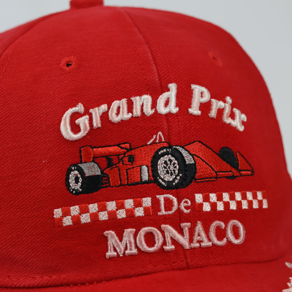 Retro Monaco Grand Prix Racing Cap | Thrifted Red Sport Hat 57-59cm