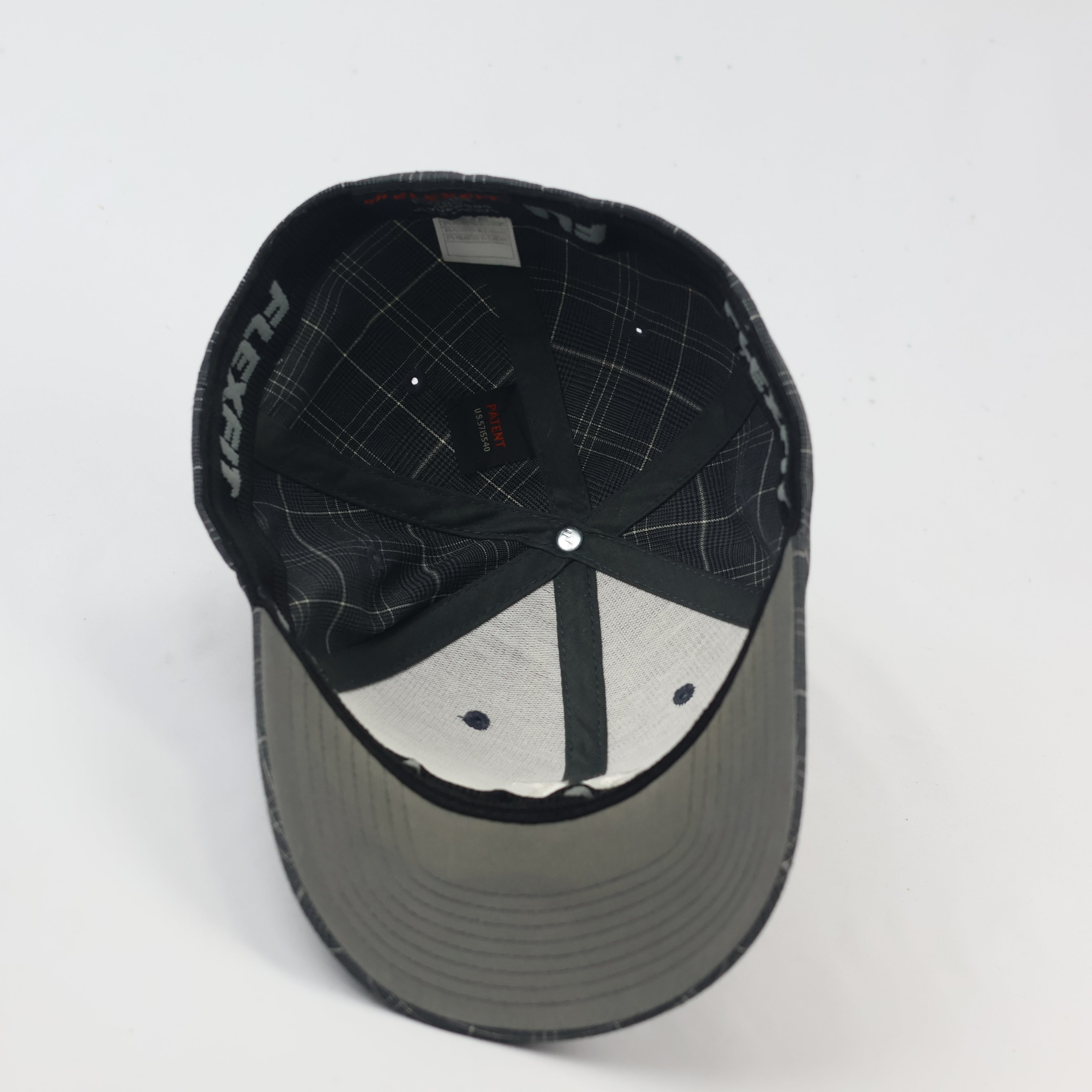 Hurley Vintage Flexfit Plaid Thrifted Baseball Cap – Black & Grey