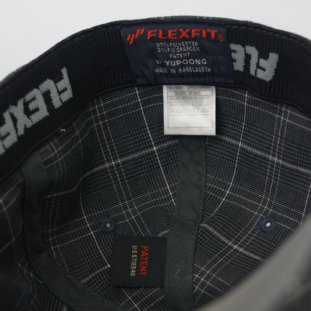 Hurley Vintage Flexfit Plaid Thrifted Baseball Cap – Black & Grey