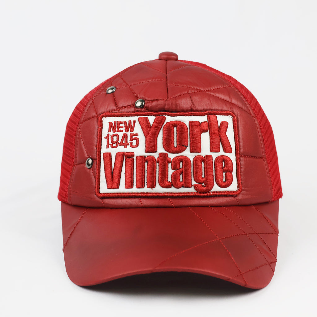 Red Rock N' Blue Embroidered "New York 1945" Hat | Thrifted Mesh Cap 56-58cm