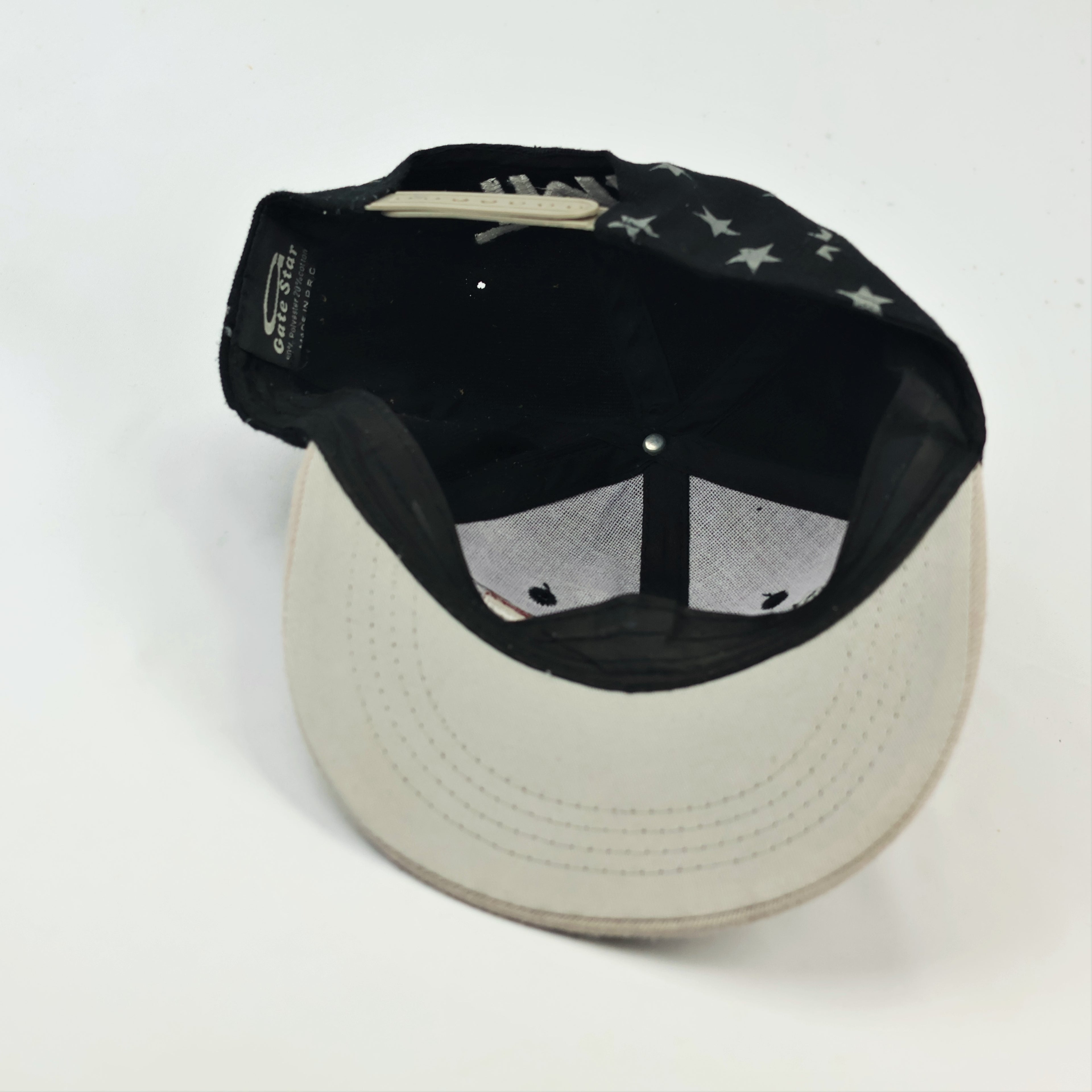 The Money Team TMT Thrifted Baseball Cap – Patriotic Star Print Snapback