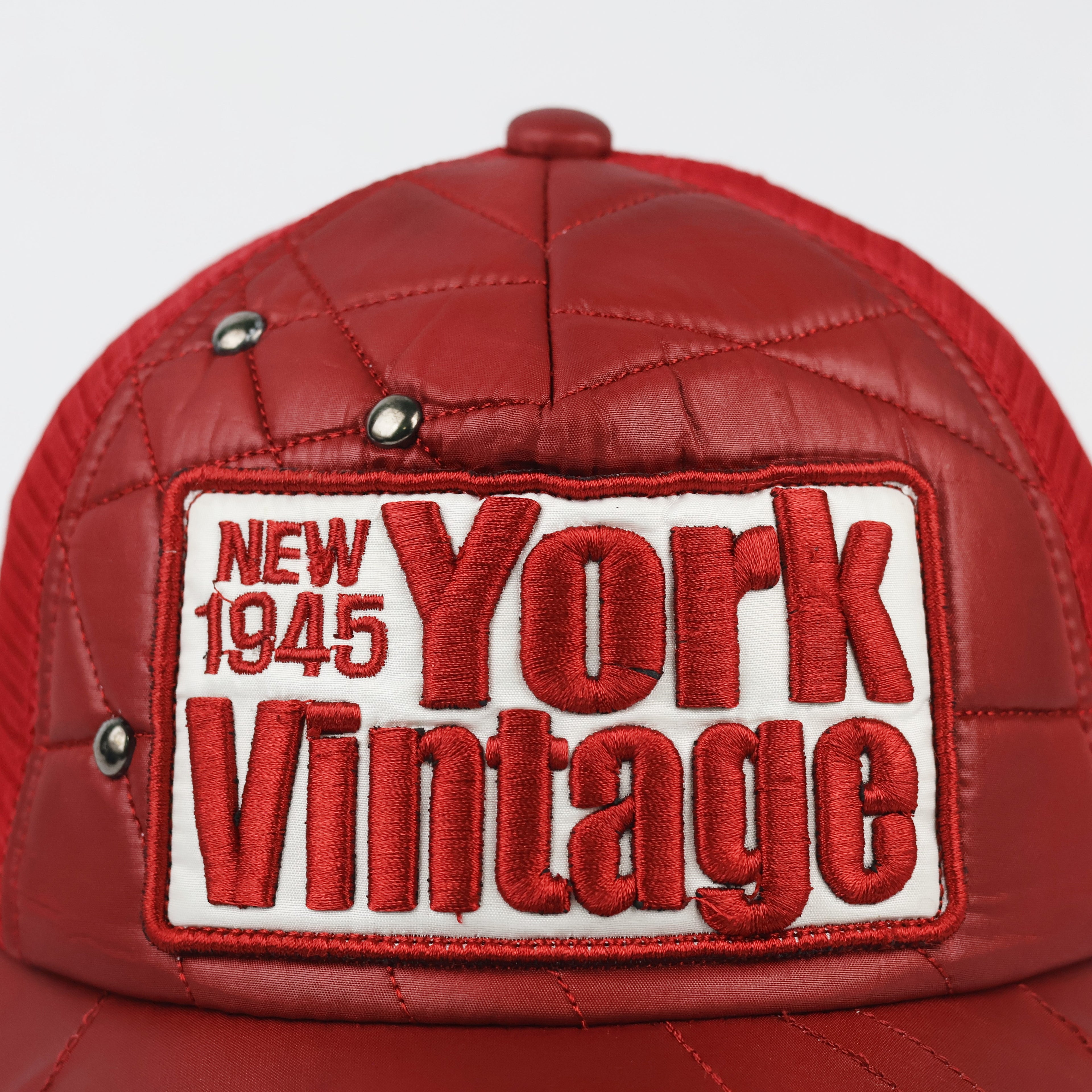 Red Rock N' Blue Embroidered "New York 1945" Hat | Thrifted Mesh Cap 56-58cm