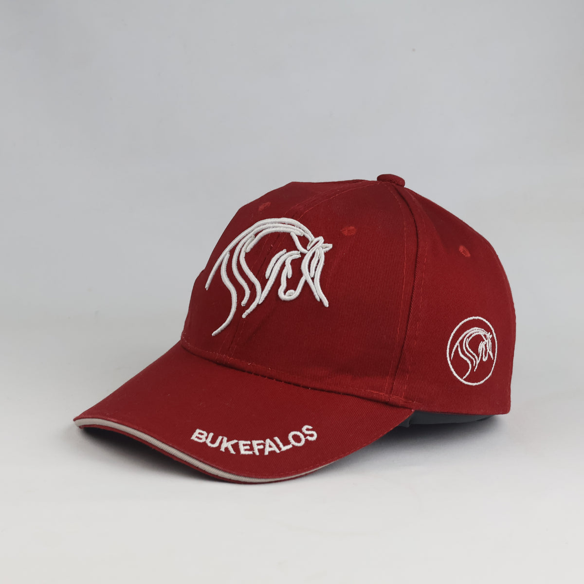 Thrifted Bukefalos Horse Embroidered Burgundy Cap (56-58cm) | 10495