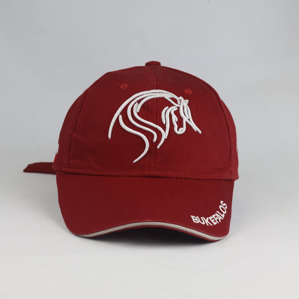 Thrifted Bukefalos Horse Embroidered Burgundy Cap (56-58cm) | 10495