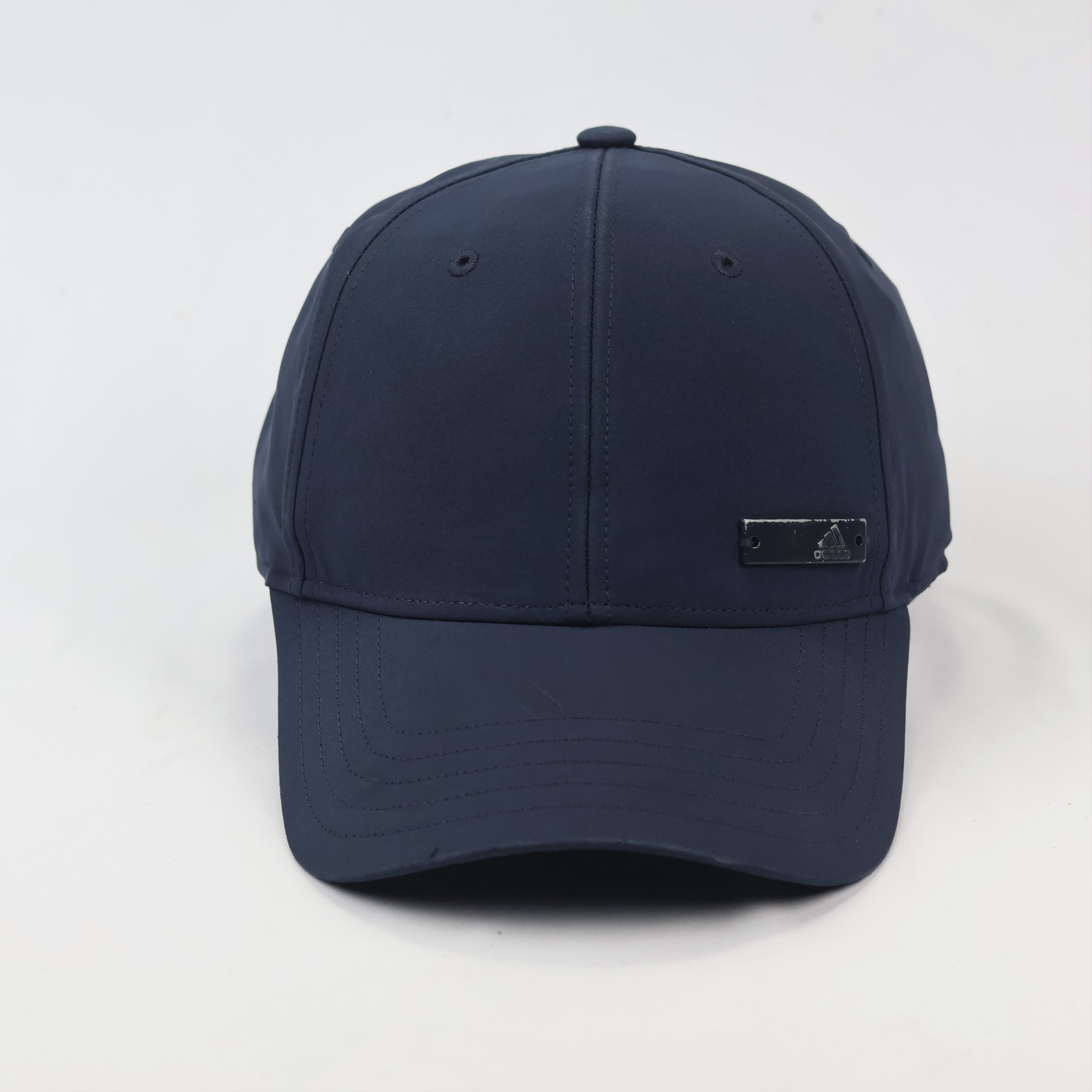 Adidas Navy Blue Thrifted Baseball Cap with Metal Logo Plate