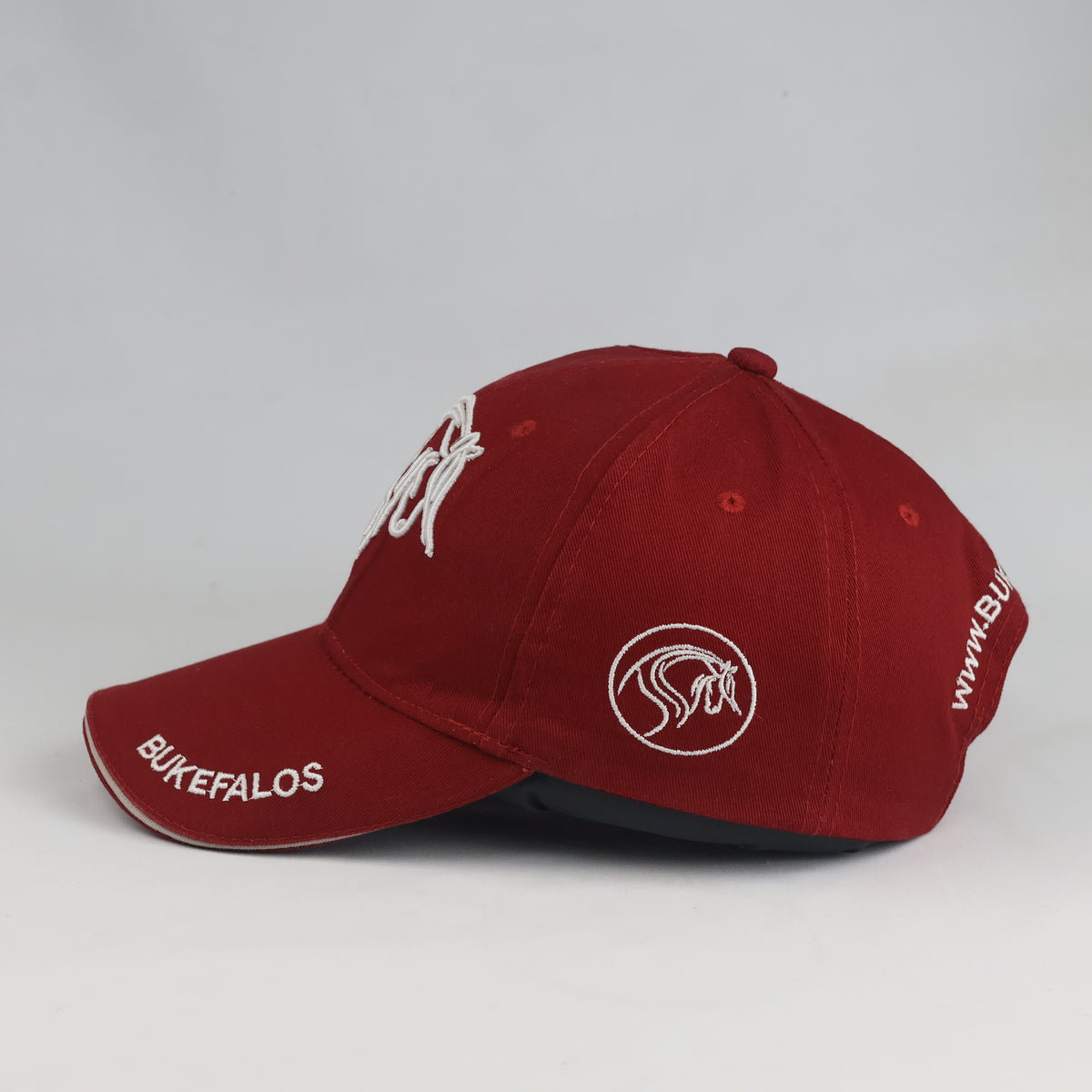 Thrifted Bukefalos Horse Embroidered Burgundy Cap (56-58cm) | 10495