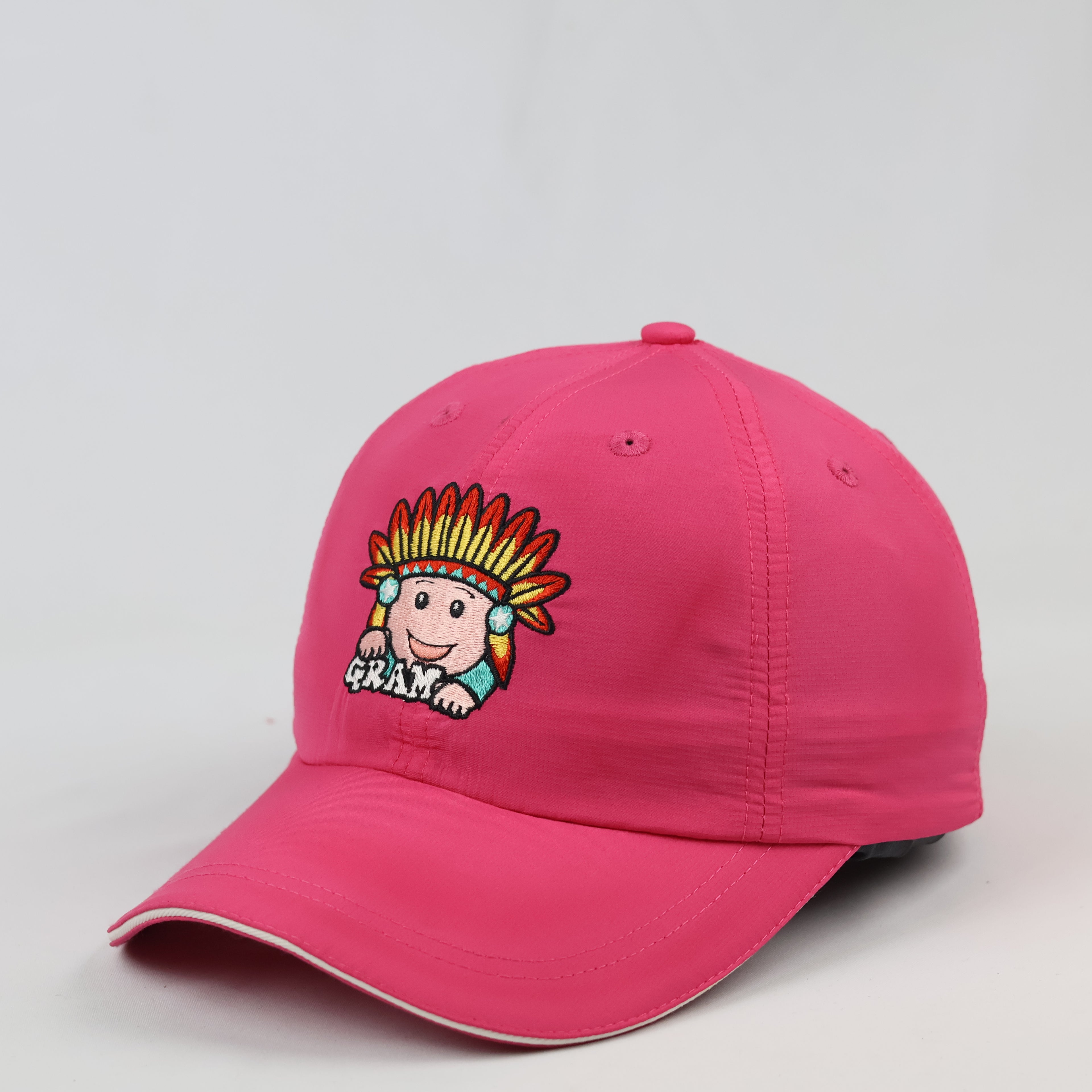 Bright Hot Pink Gram Embroidered Cap | Thrifted Y2K Style Hat 55-57cm