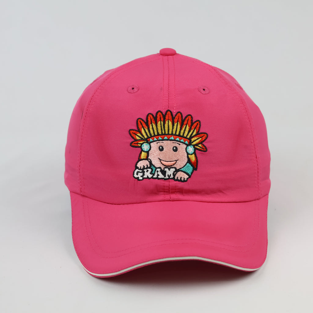Bright Hot Pink Gram Embroidered Cap | Thrifted Y2K Style Hat 55-57cm