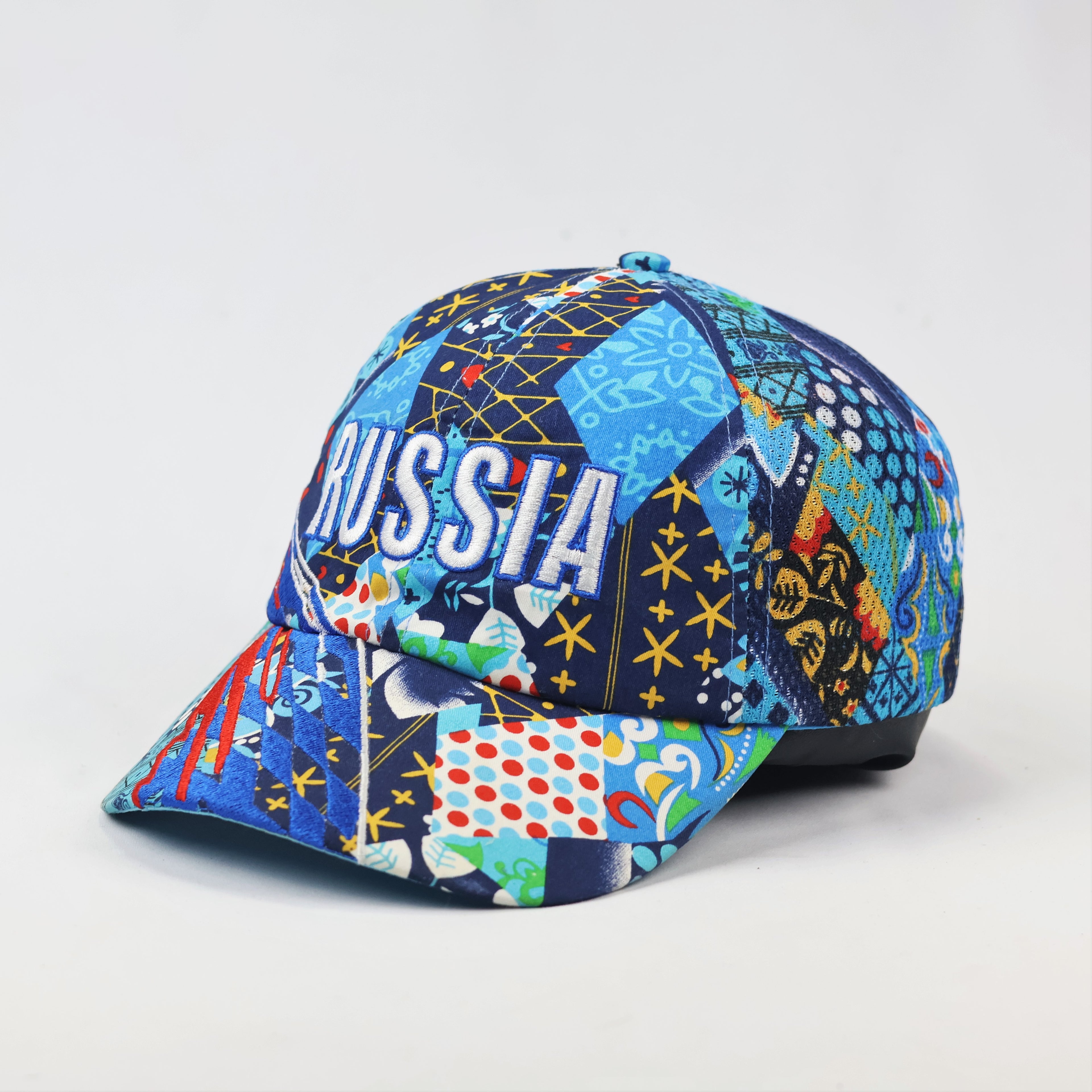 Vintage Russia Patterned Baseball Cap – Unique Multicolor Geometric Hat