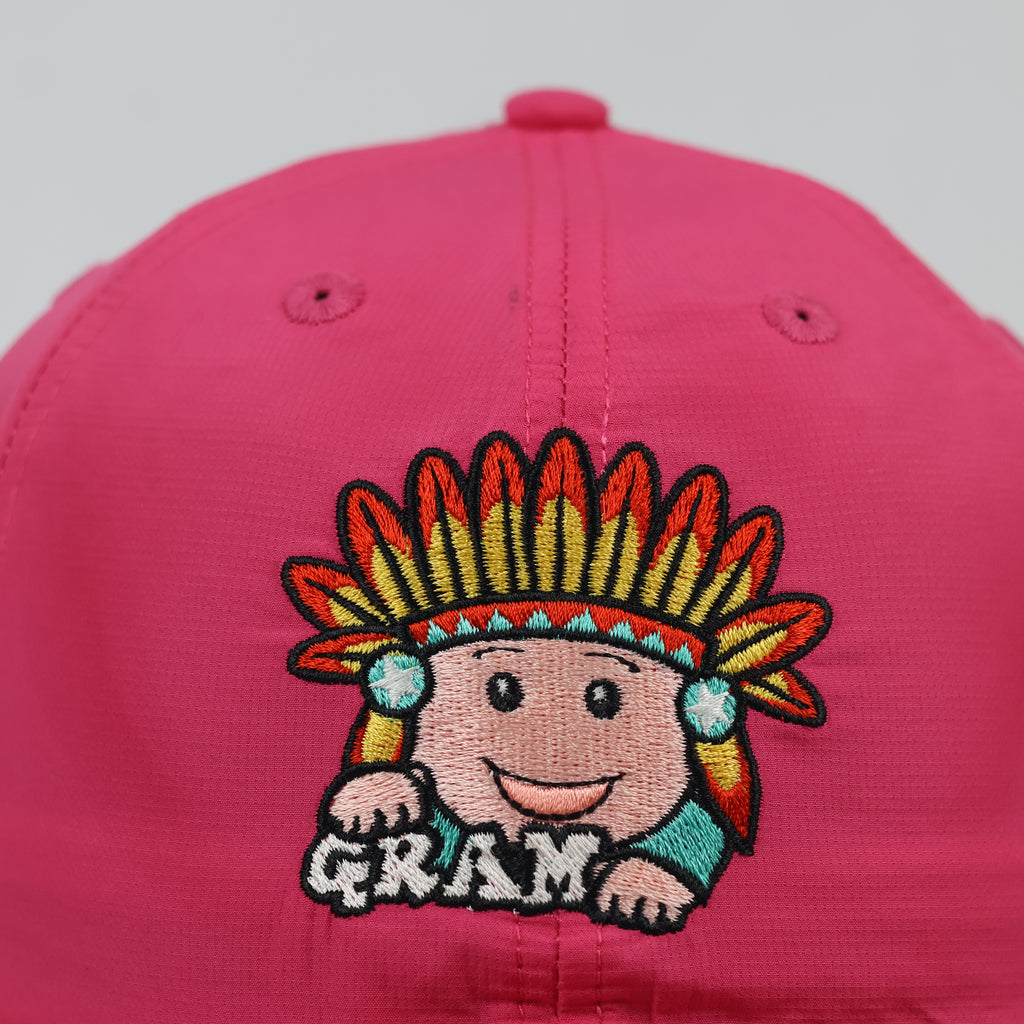 Bright Hot Pink Gram Embroidered Cap | Thrifted Y2K Style Hat 55-57cm