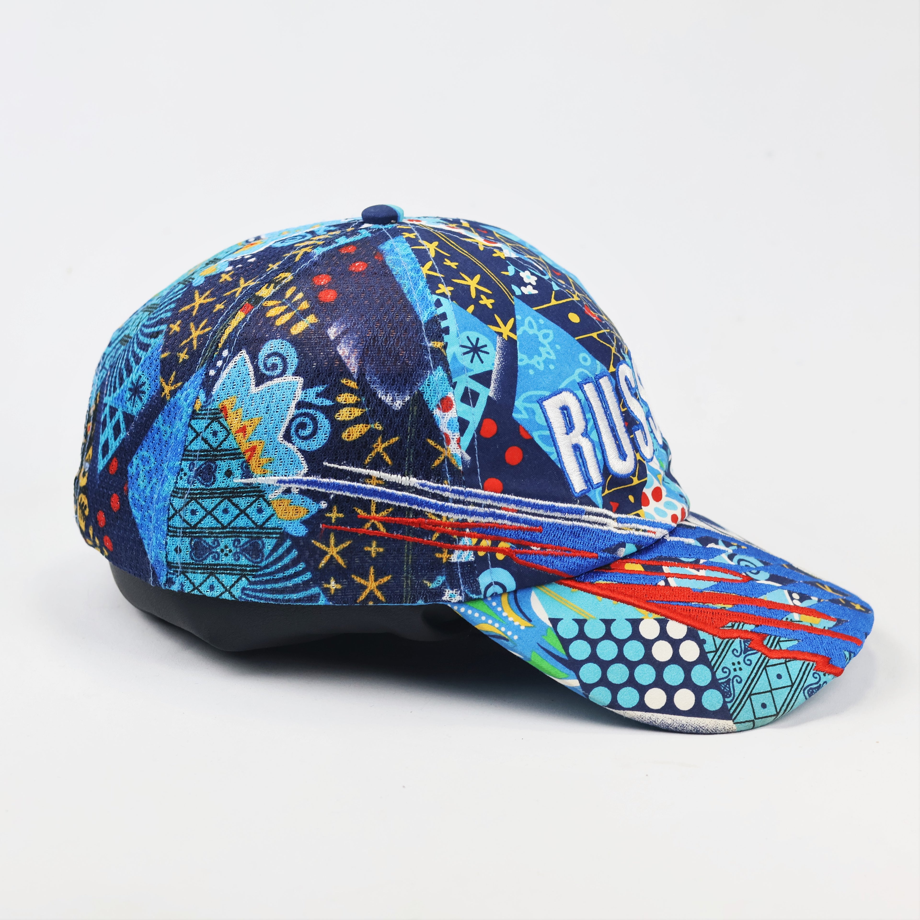 Vintage Russia Patterned Baseball Cap – Unique Multicolor Geometric Hat