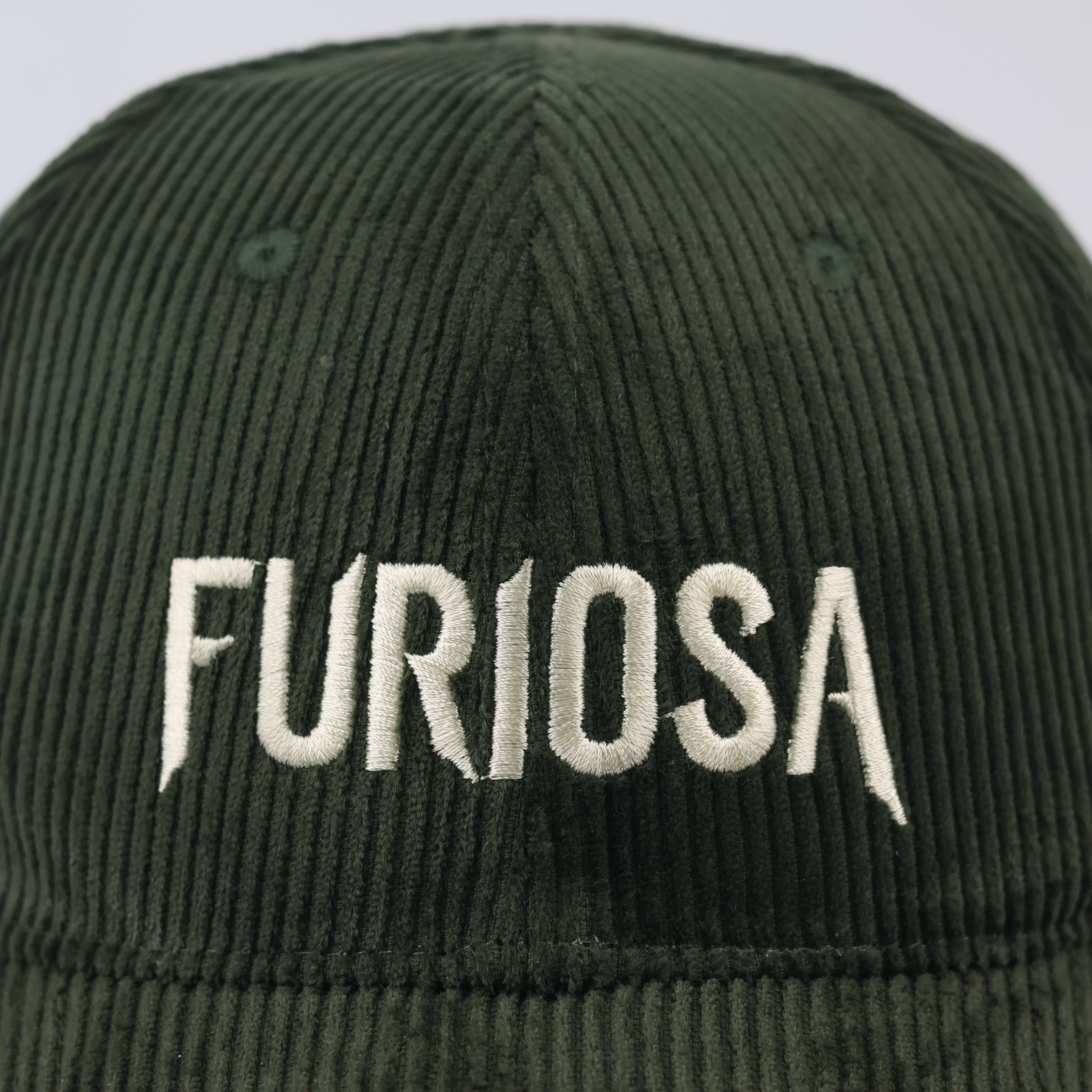 Vintage Style Furiosa Corduroy Baseball Cap - Dark Olive Green Thrifted Hat