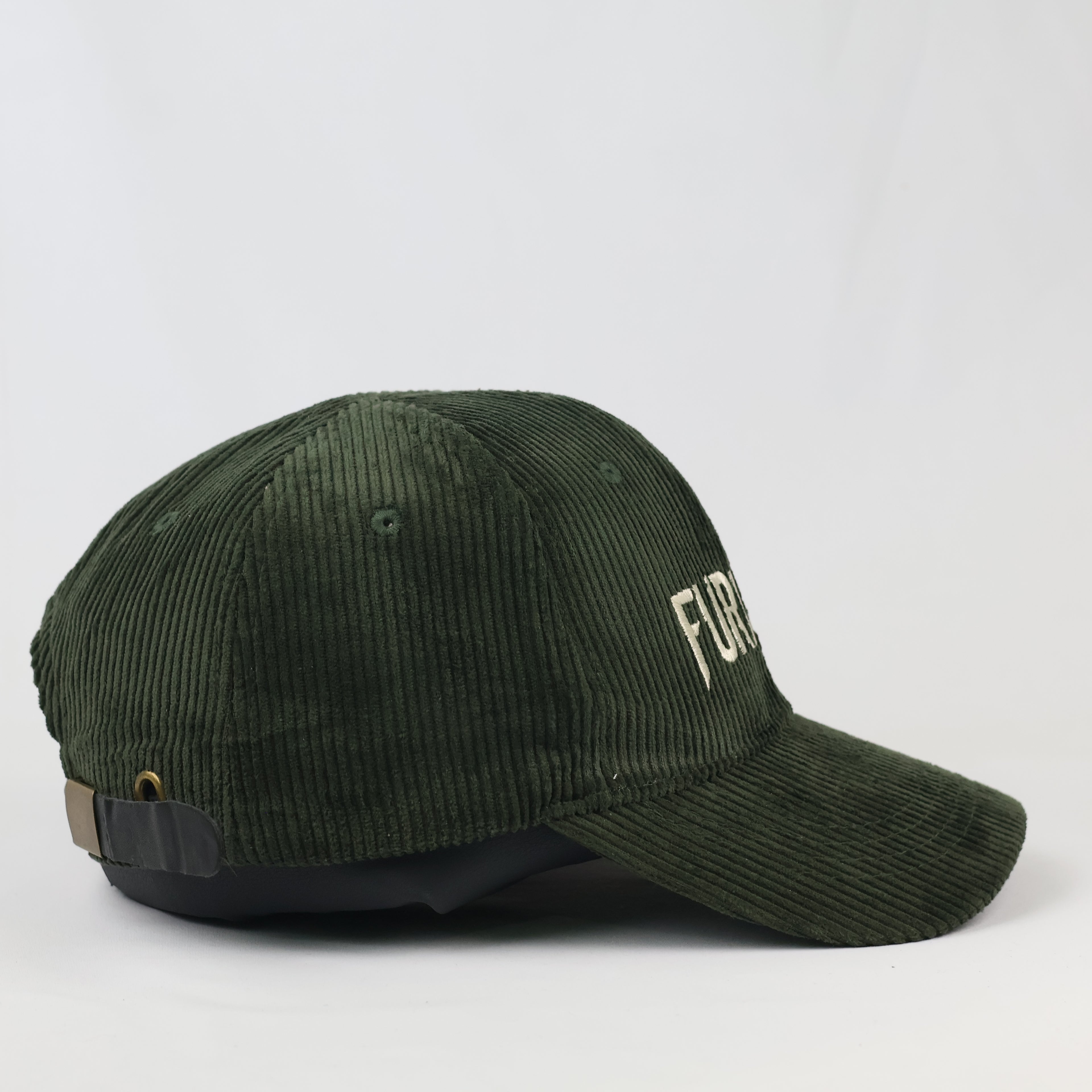 Vintage Style Furiosa Corduroy Baseball Cap - Dark Olive Green Thrifted Hat