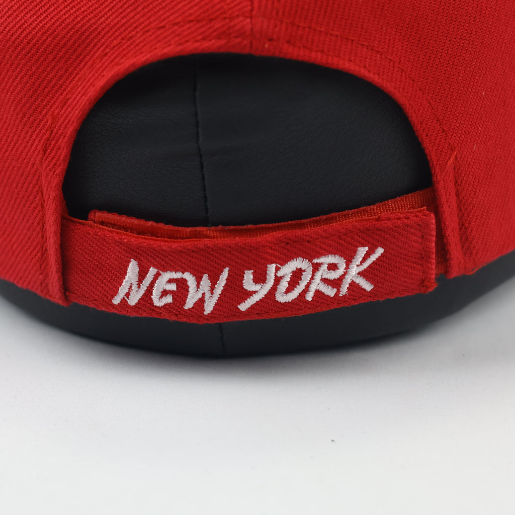 Red New York City Embroidered Thrifted Baseball Cap – Adjustable