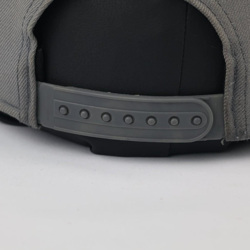 Thrifted Nike Spellout Flat Brim Cap | Adjustable Grey Snapback