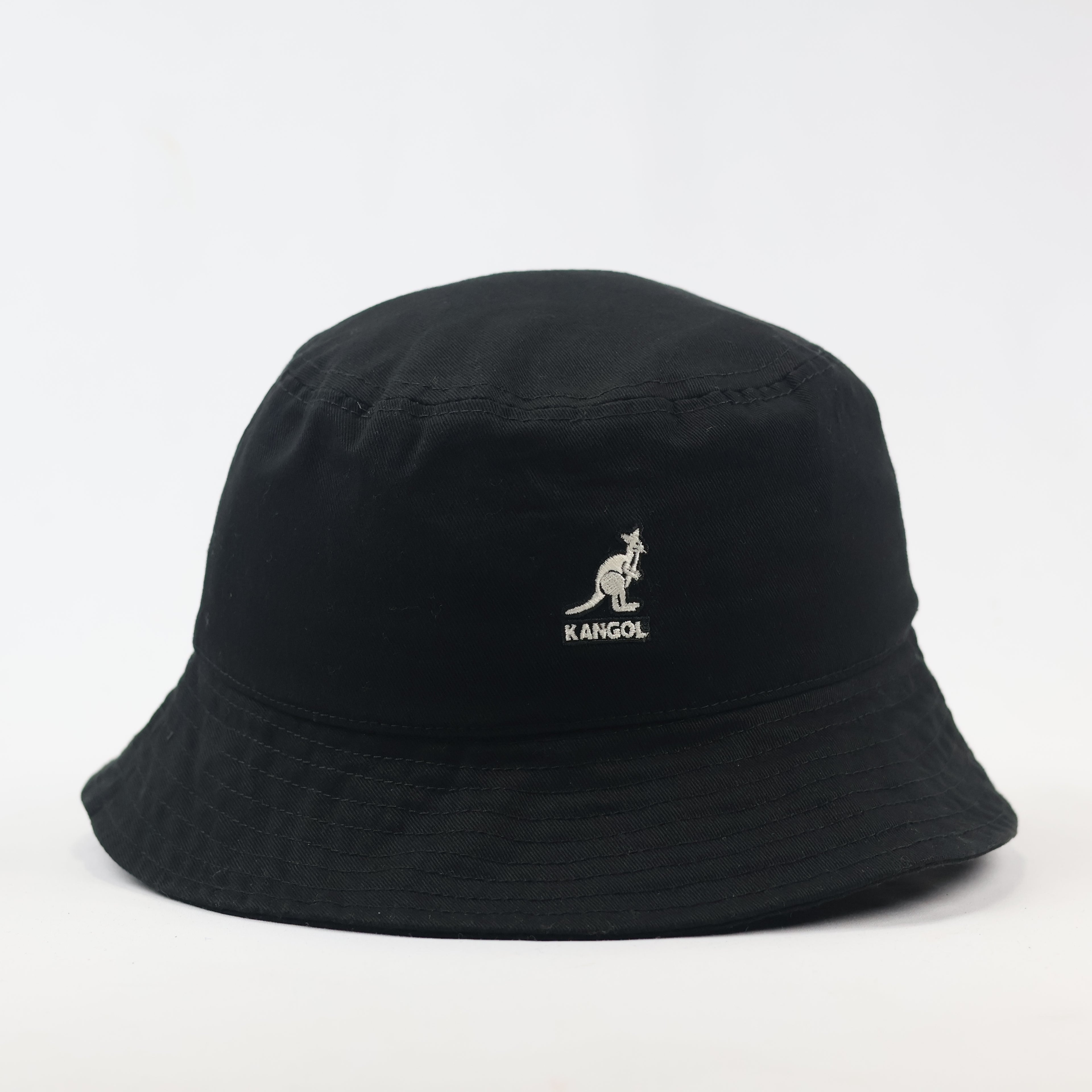 Authentic Kangol Black Thrifted Bucket Hat – Size Medium Vintage Style