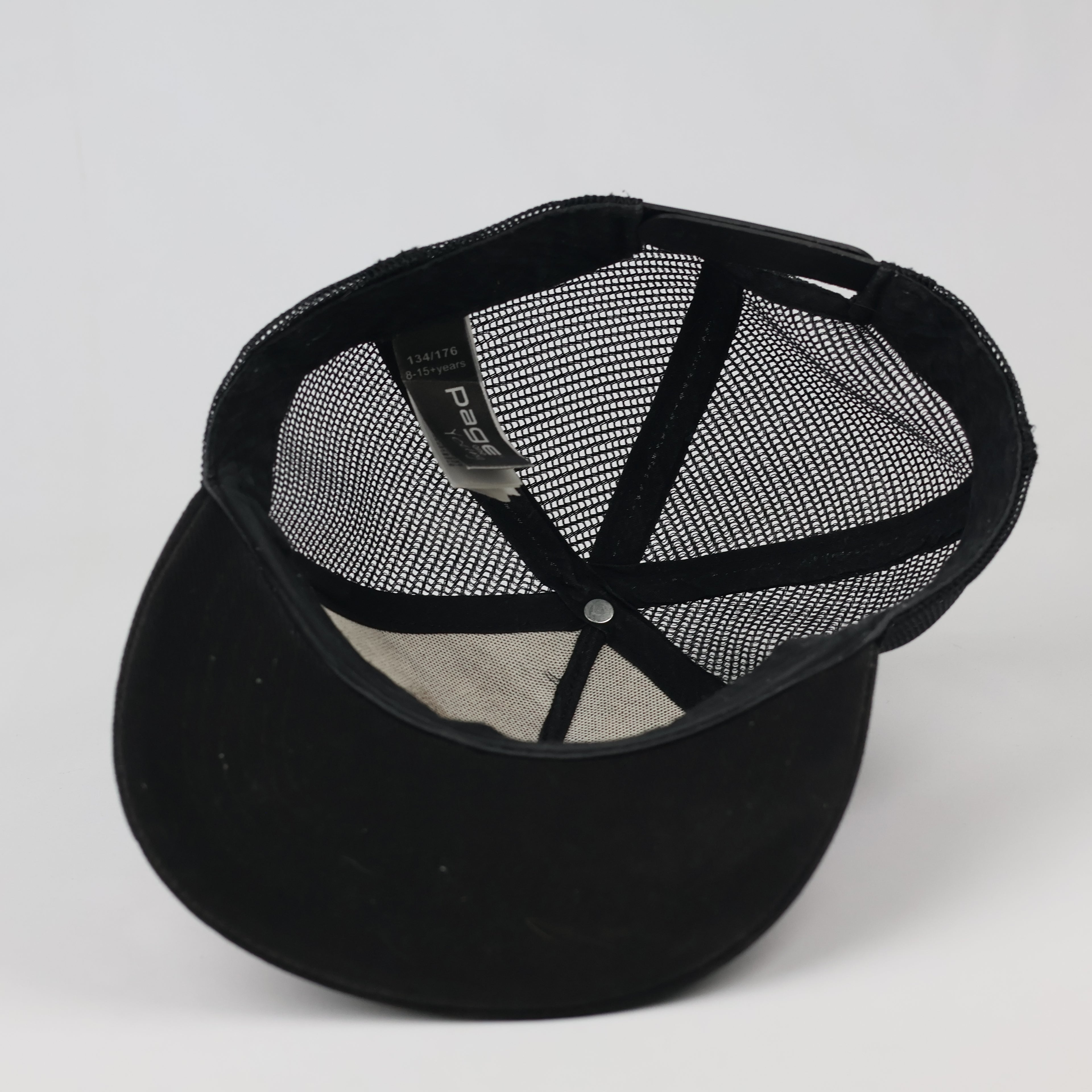 Vintage Page One White Tiger Print Trucker Cap - Black Mesh Snapback