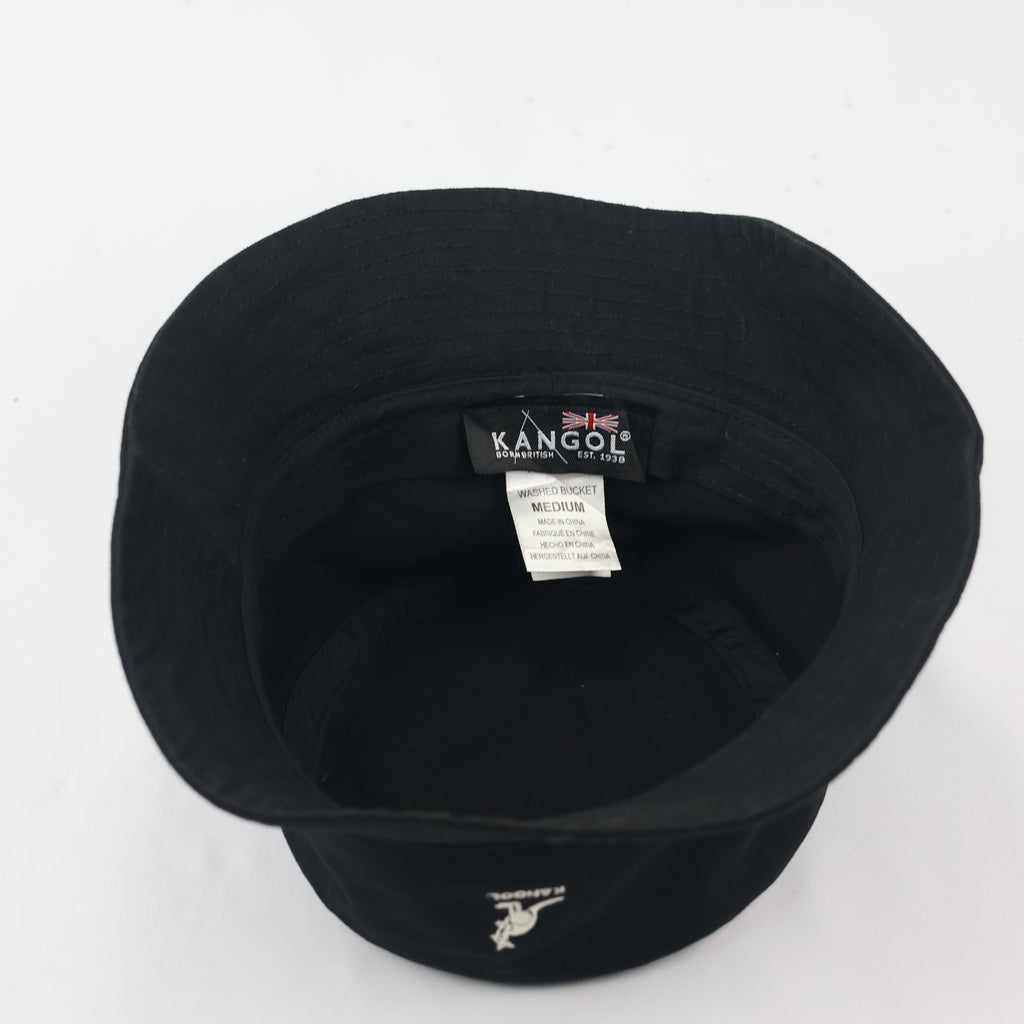 Authentic Kangol Black Thrifted Bucket Hat – Size Medium Vintage Style