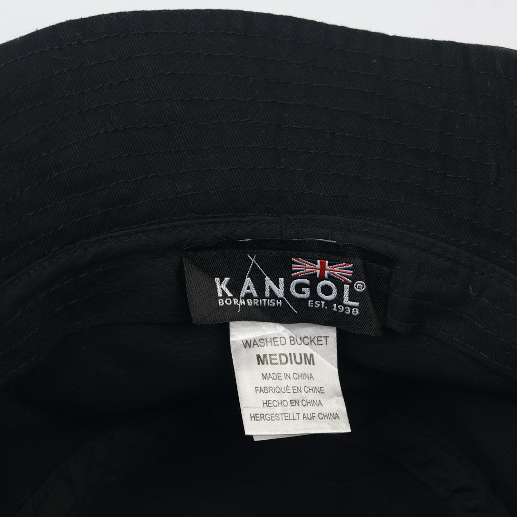Authentic Kangol Black Thrifted Bucket Hat – Size Medium Vintage Style