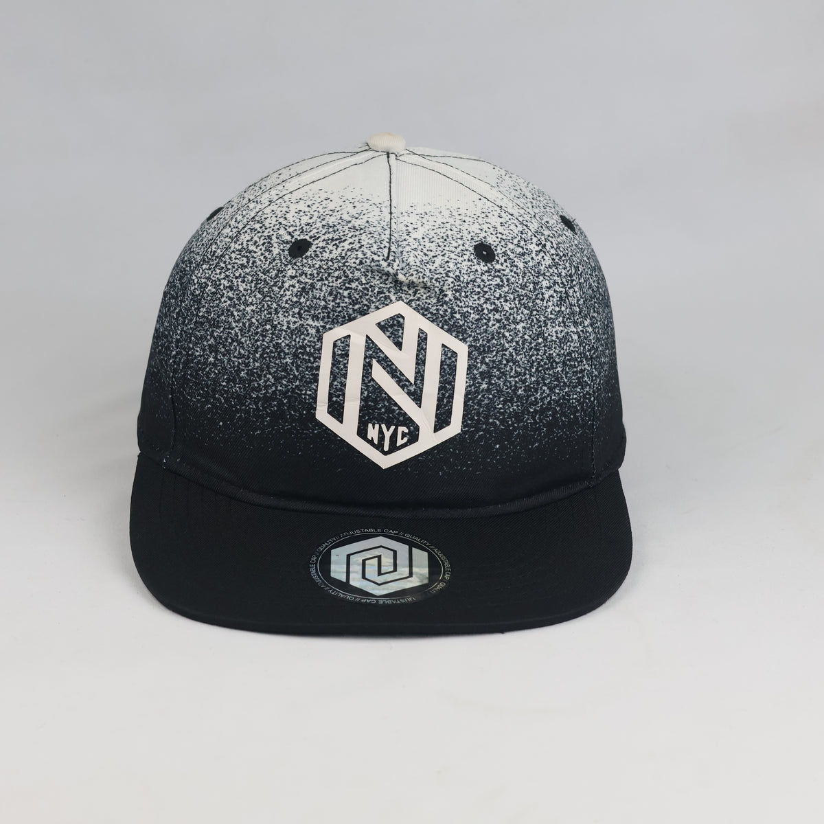 Thrifted H&M Ombre Geometric NYC Flat Brim Cap (55-57cm) | 10497