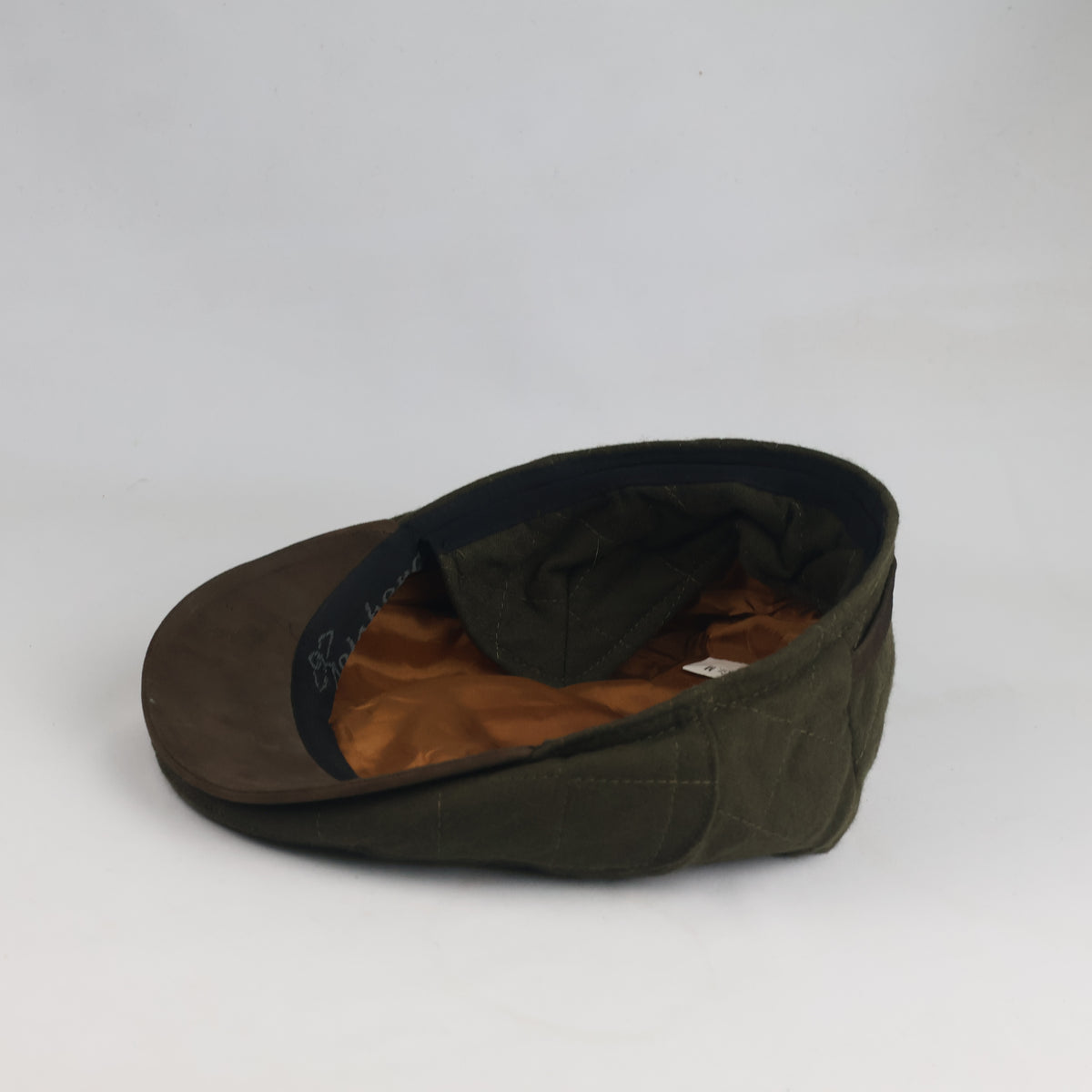 Thrifted Diamond Quilted Ivy Cap Green & Brown (56-57cm) | 10520