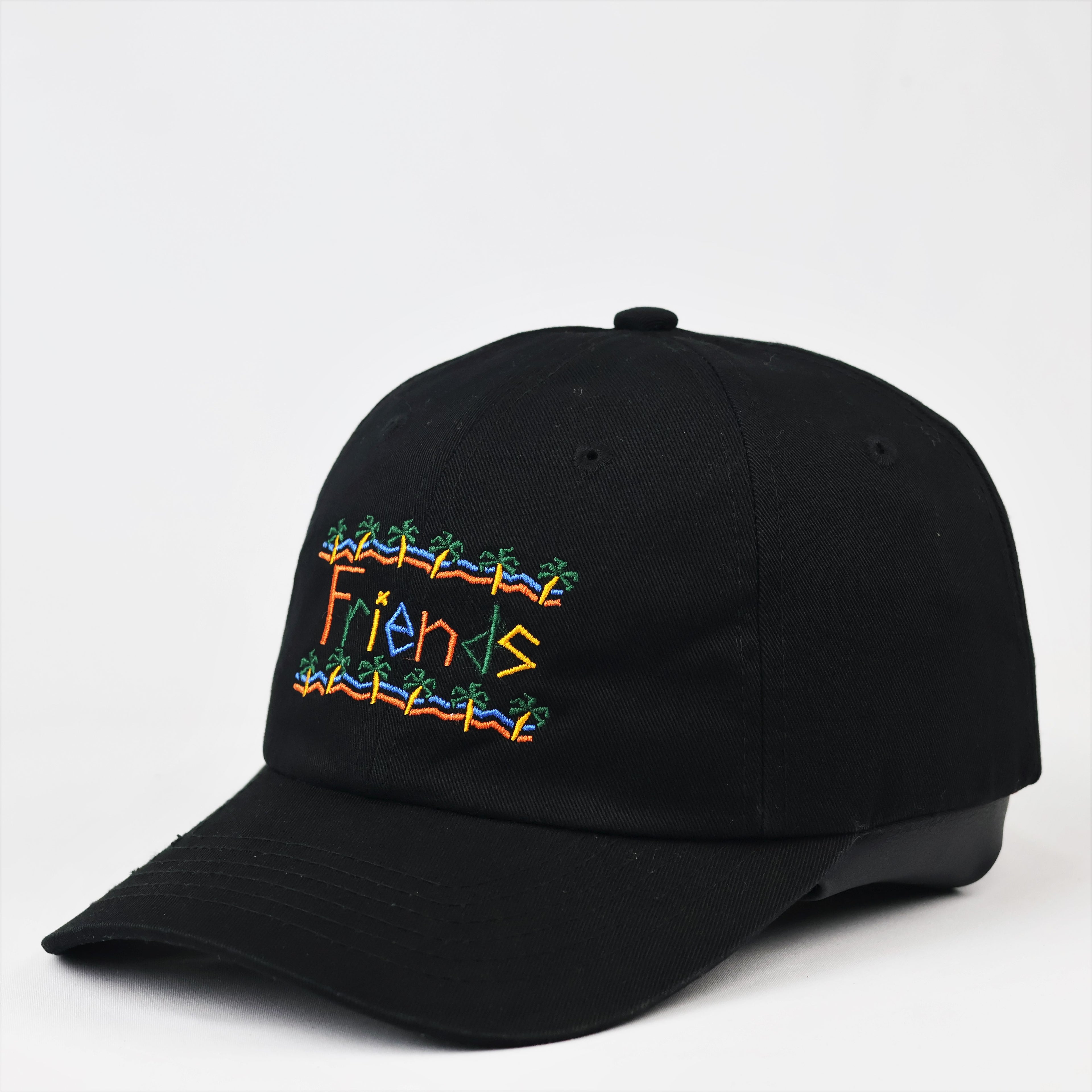 Vintage Dear Friend Multi-Color Embroidered Cap - Black Dad Hat