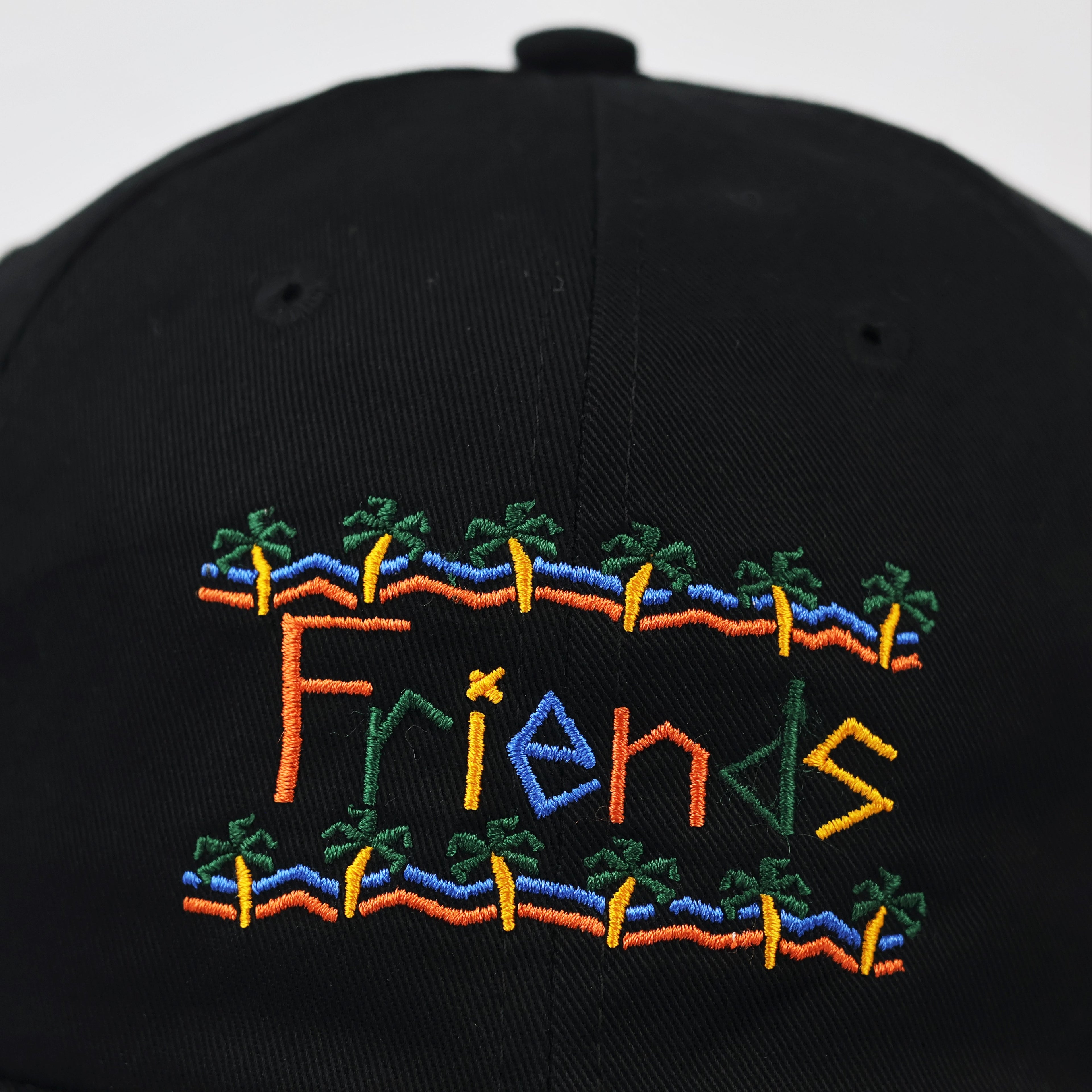 Vintage Dear Friend Multi-Color Embroidered Cap - Black Dad Hat