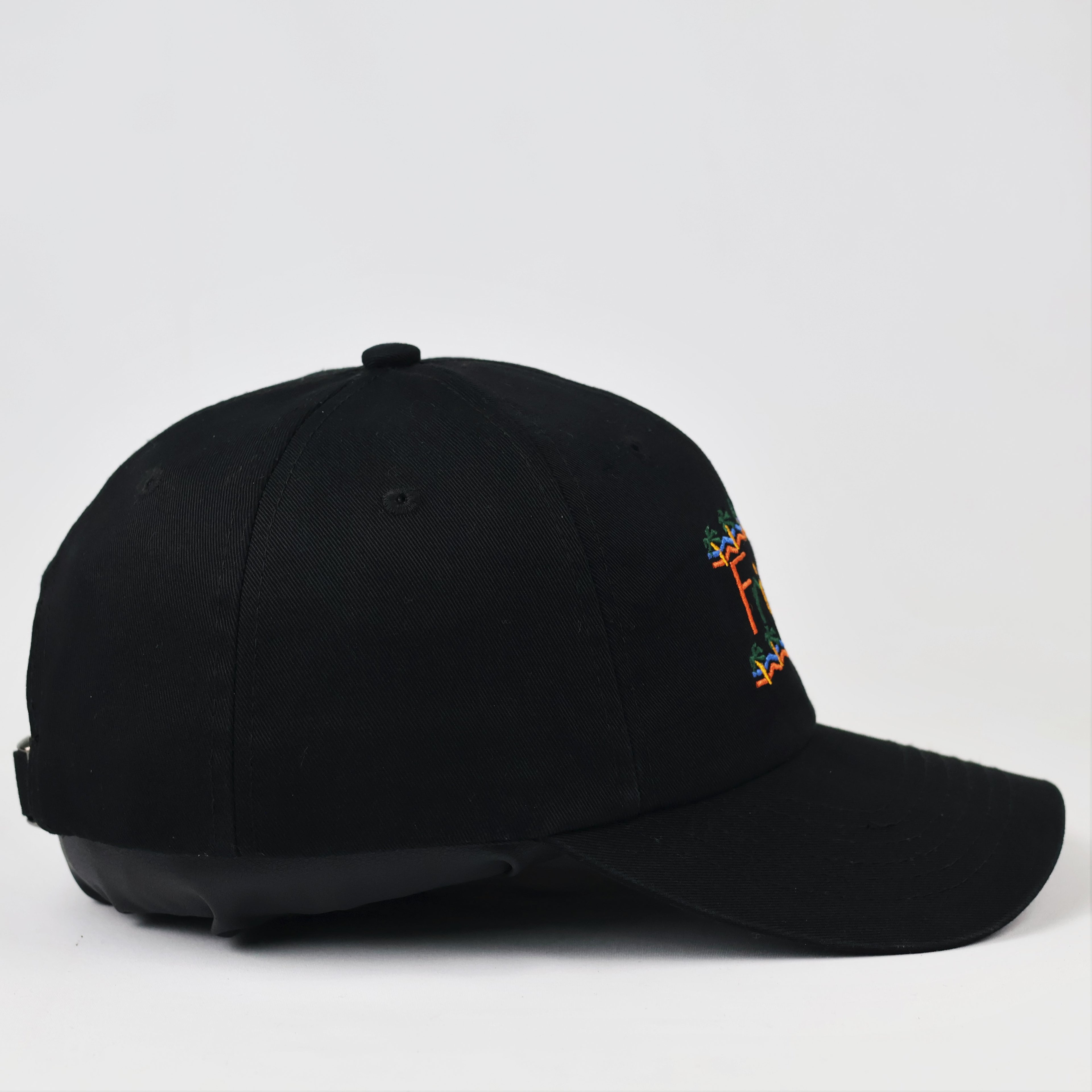 Vintage Dear Friend Multi-Color Embroidered Cap - Black Dad Hat
