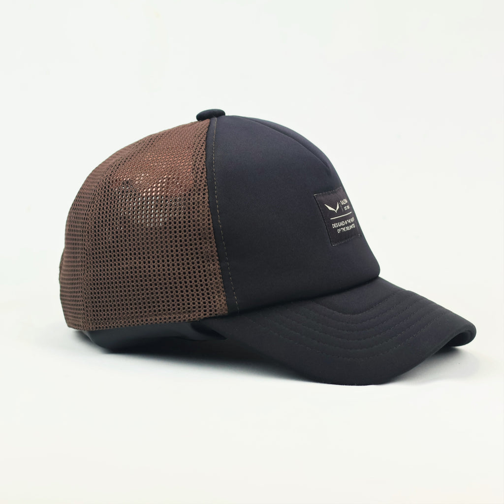 Salewa "Dolomites" Trucker Hat – Navy & Brown Mesh Cap