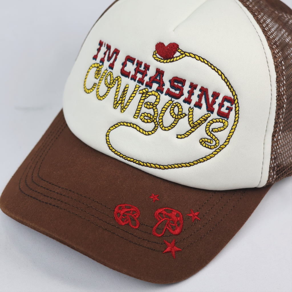 Unique Western Graphic Snapback – Embroidered Cowboy Trucker Cap