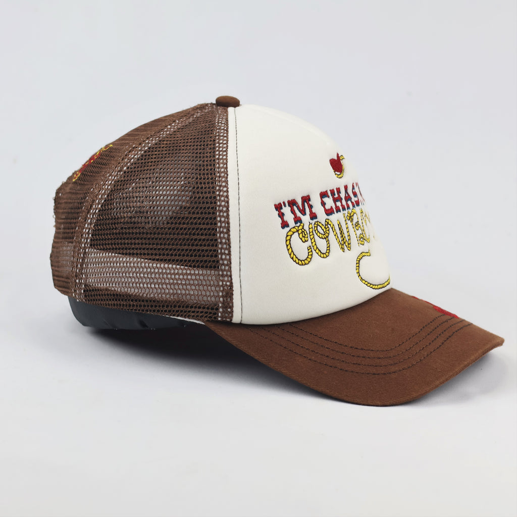 Unique Western Graphic Snapback – Embroidered Cowboy Trucker Cap