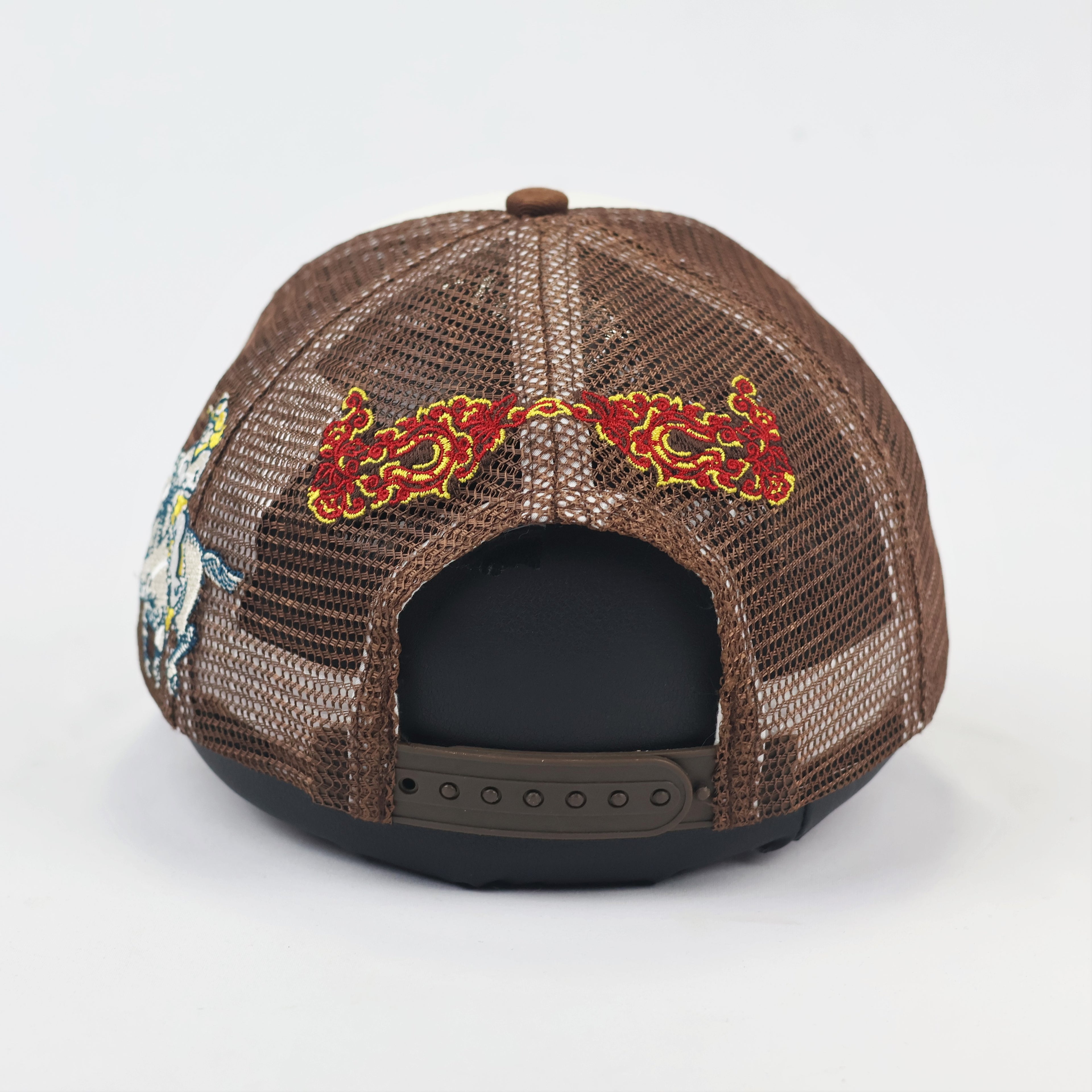 Unique Western Graphic Snapback – Embroidered Cowboy Trucker Cap