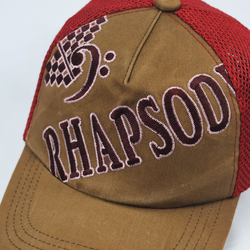 Rhapsody Music Logo Mesh Back Thrifted Cap – Adjustable Casual Hat